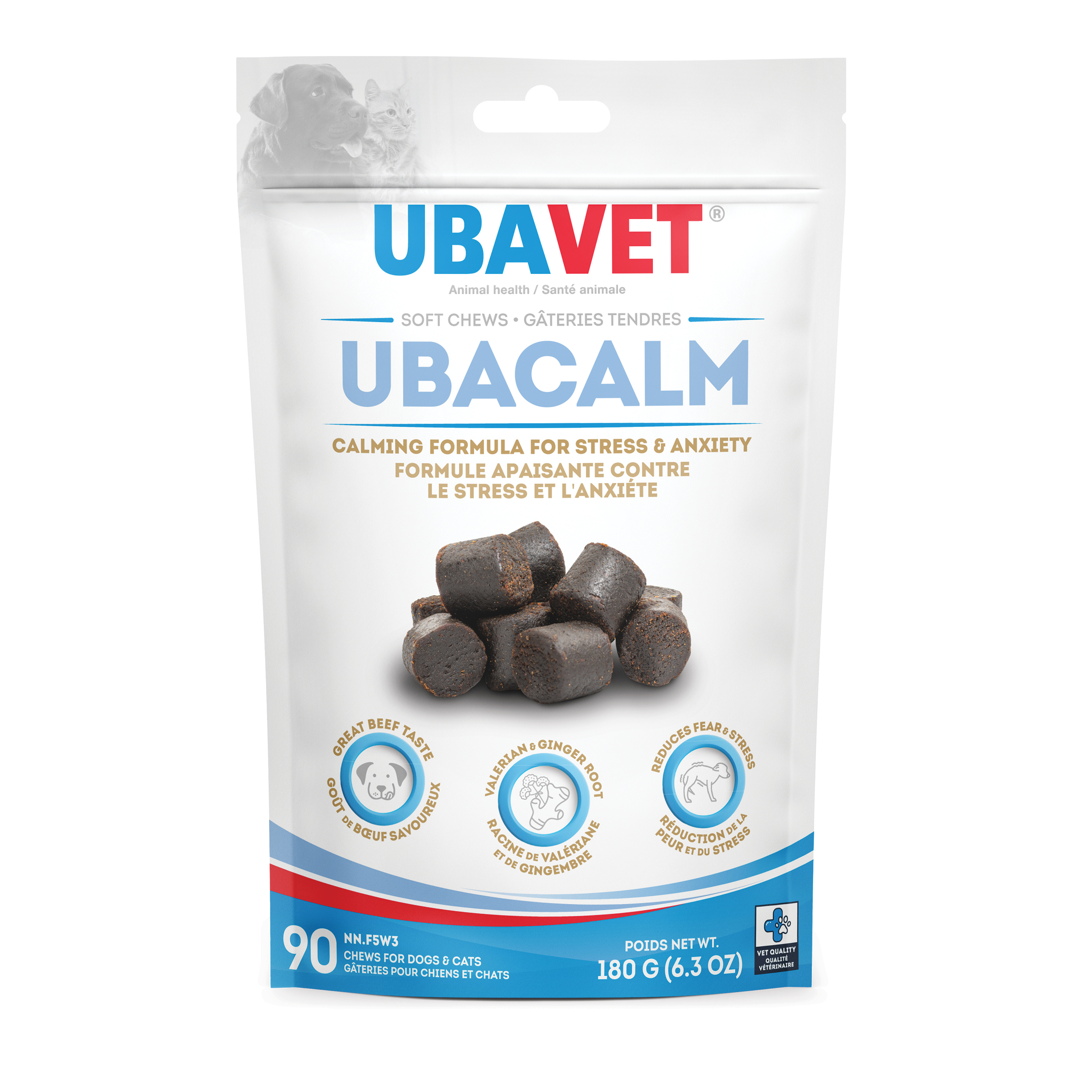 UBAVET Ubacalm Calming and Stress Relief Soft Dog and Cat Chews