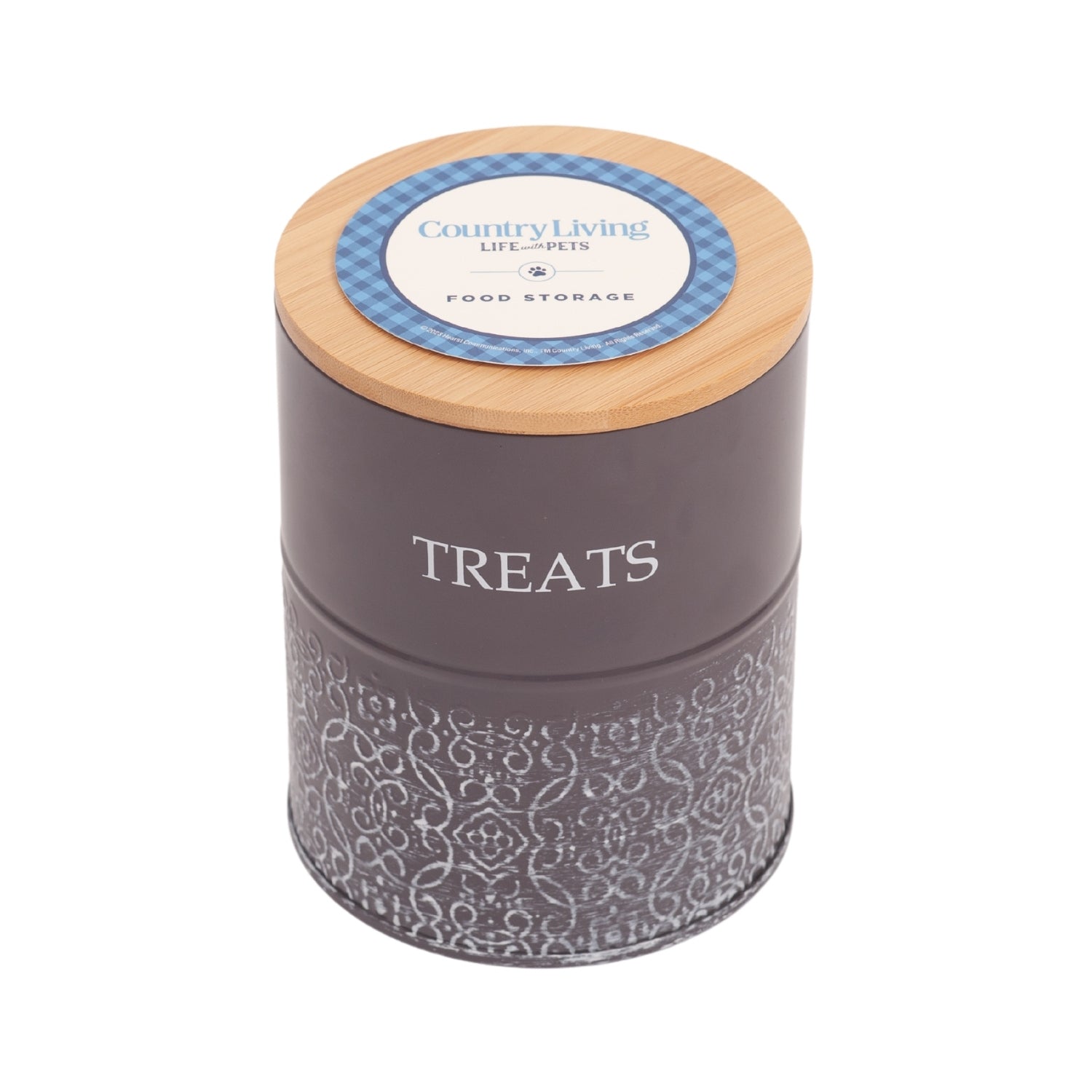 Country Living Dog Treat Canisters - Set of 2 Volcanic Gray