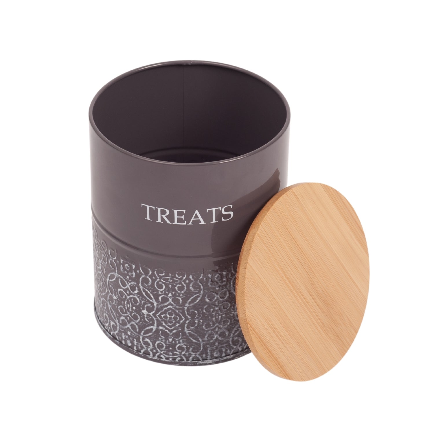 Country Living Dog Treat Canisters - Set of 2 Volcanic Gray