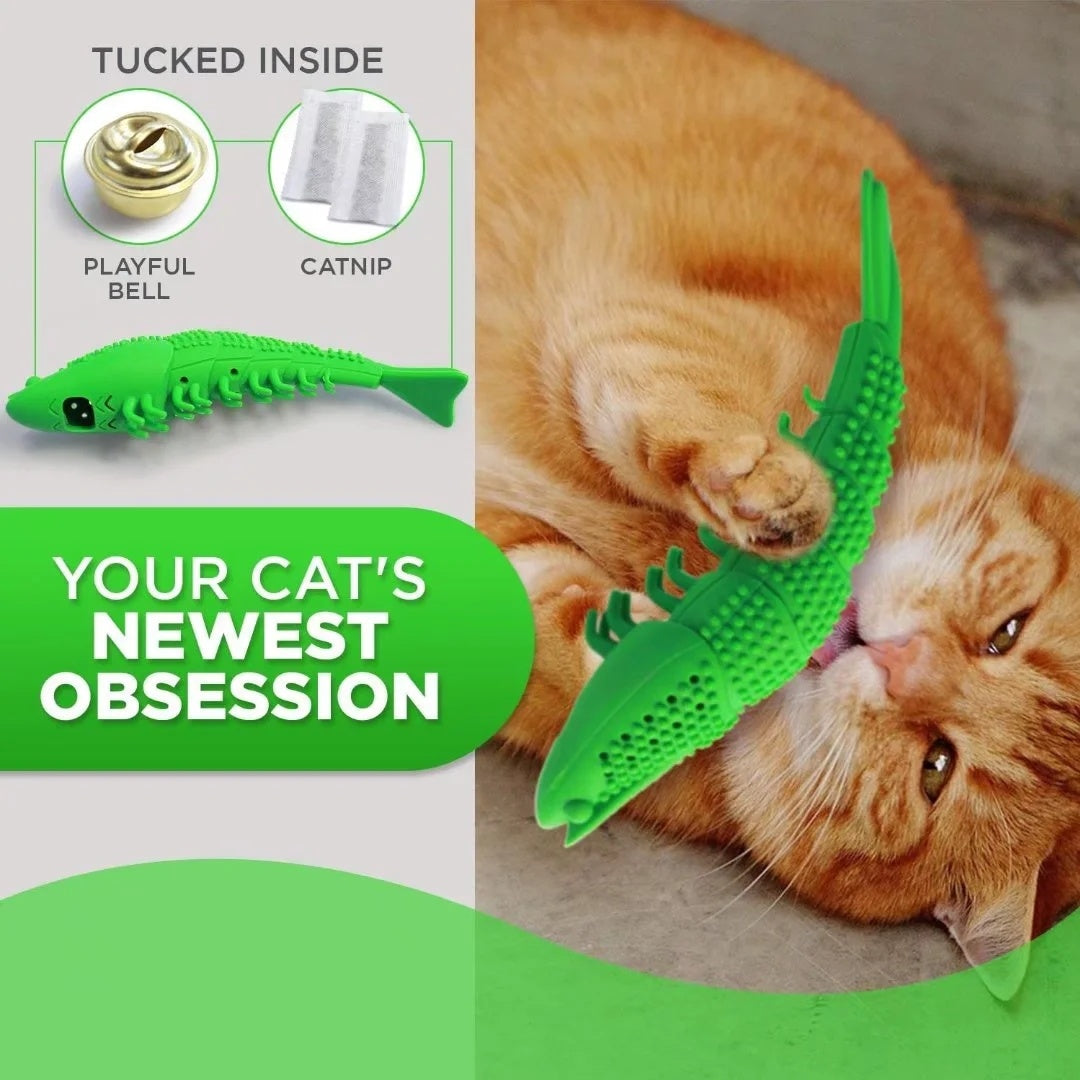 New Catnip Toys For Cats 360 Degree Teeth Cleaning Accessories Pet Toy Interactive Rubber Toothbrush Chew