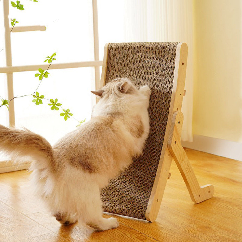 Corrugated Cardboard Cat Scratcher and Convertible Bed
