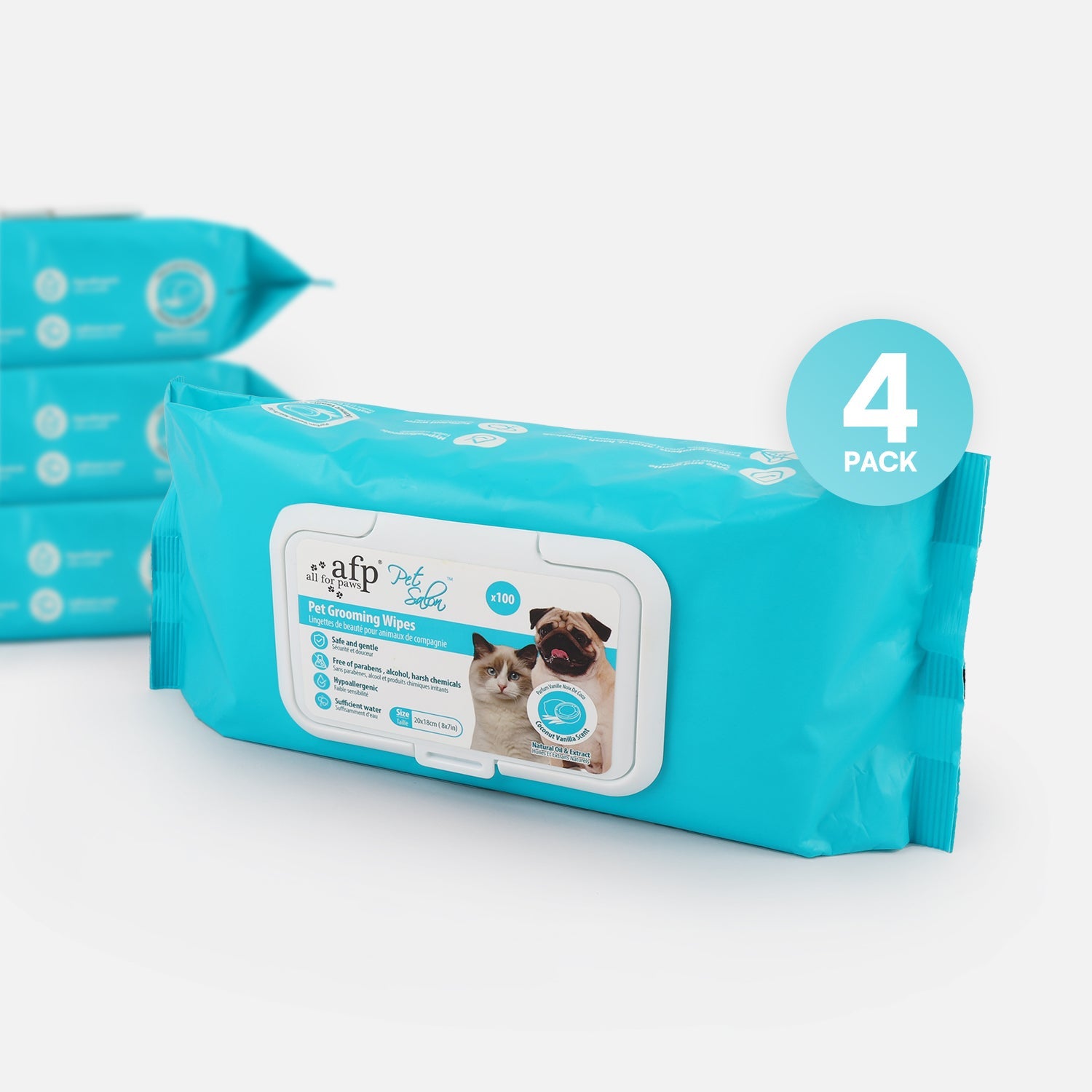 Coconut Oil Vanilla Extract Fragrance Free Alcohol-Free Pet Cleaning Wipes