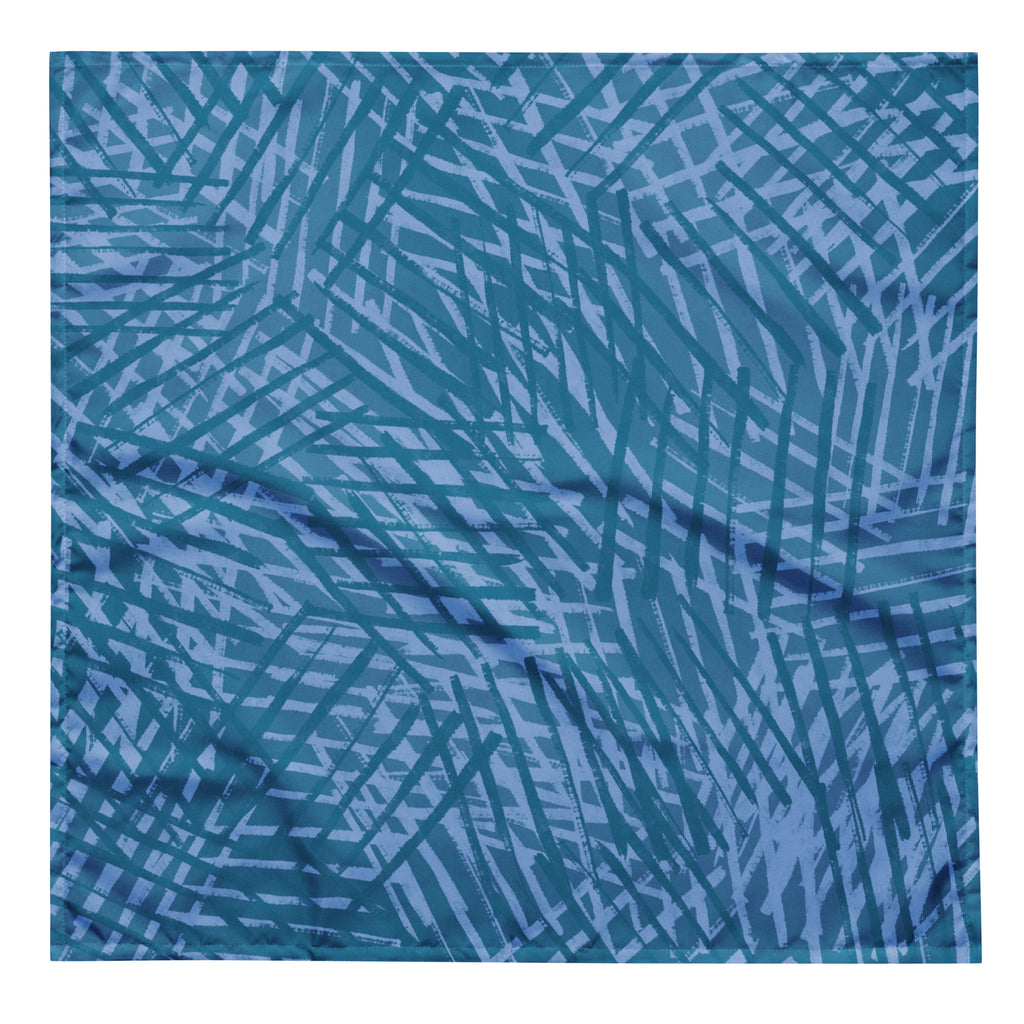 Sebastian & Clementine Blue Crosshatch Pet Cotton Bandana