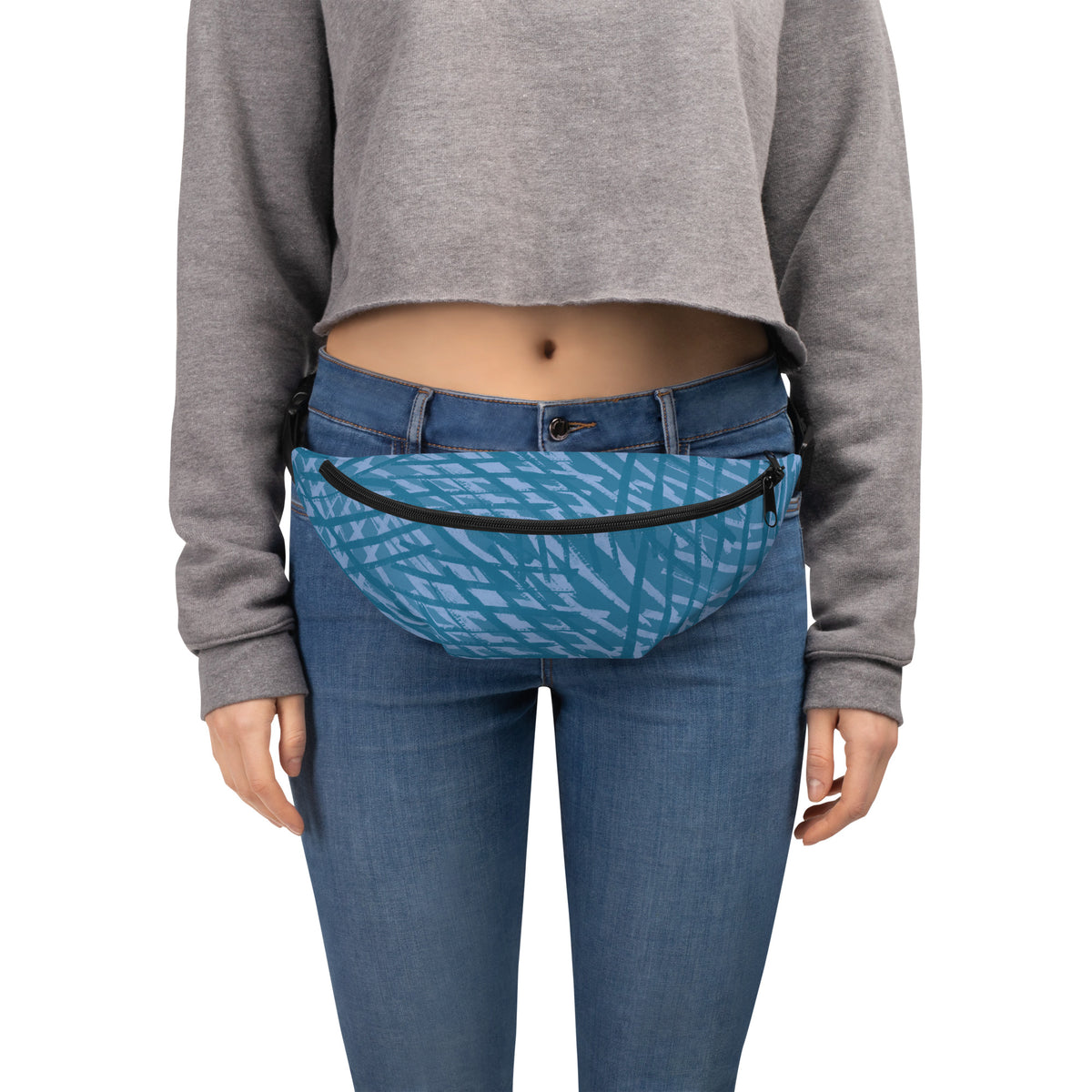 Sebastian & Clementine Blue Crosshatch Fanny Pack