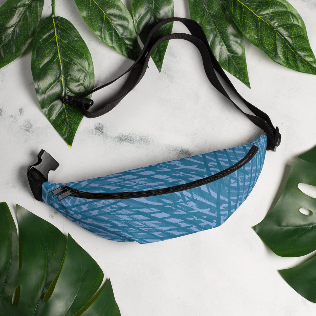 Sebastian & Clementine Blue Crosshatch Fanny Pack