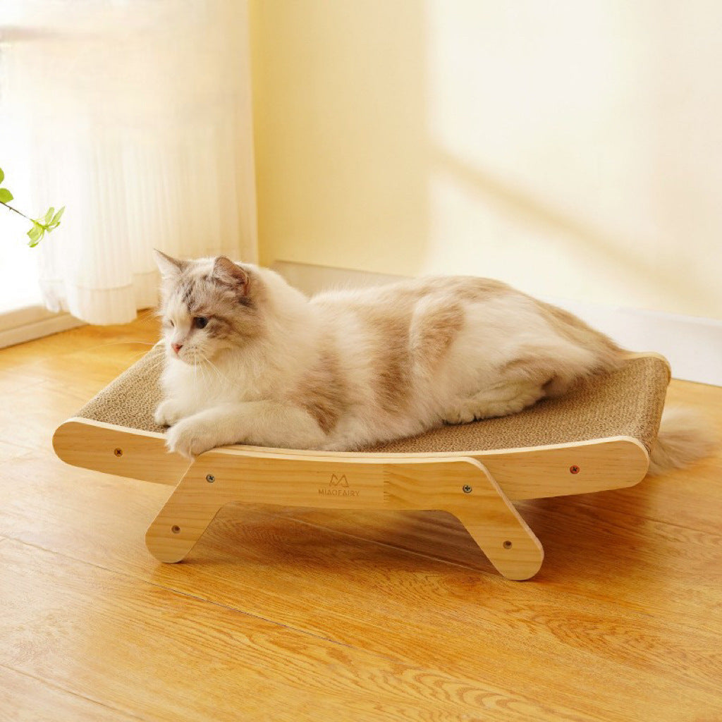Corrugated Cardboard Cat Scratcher and Convertible Bed