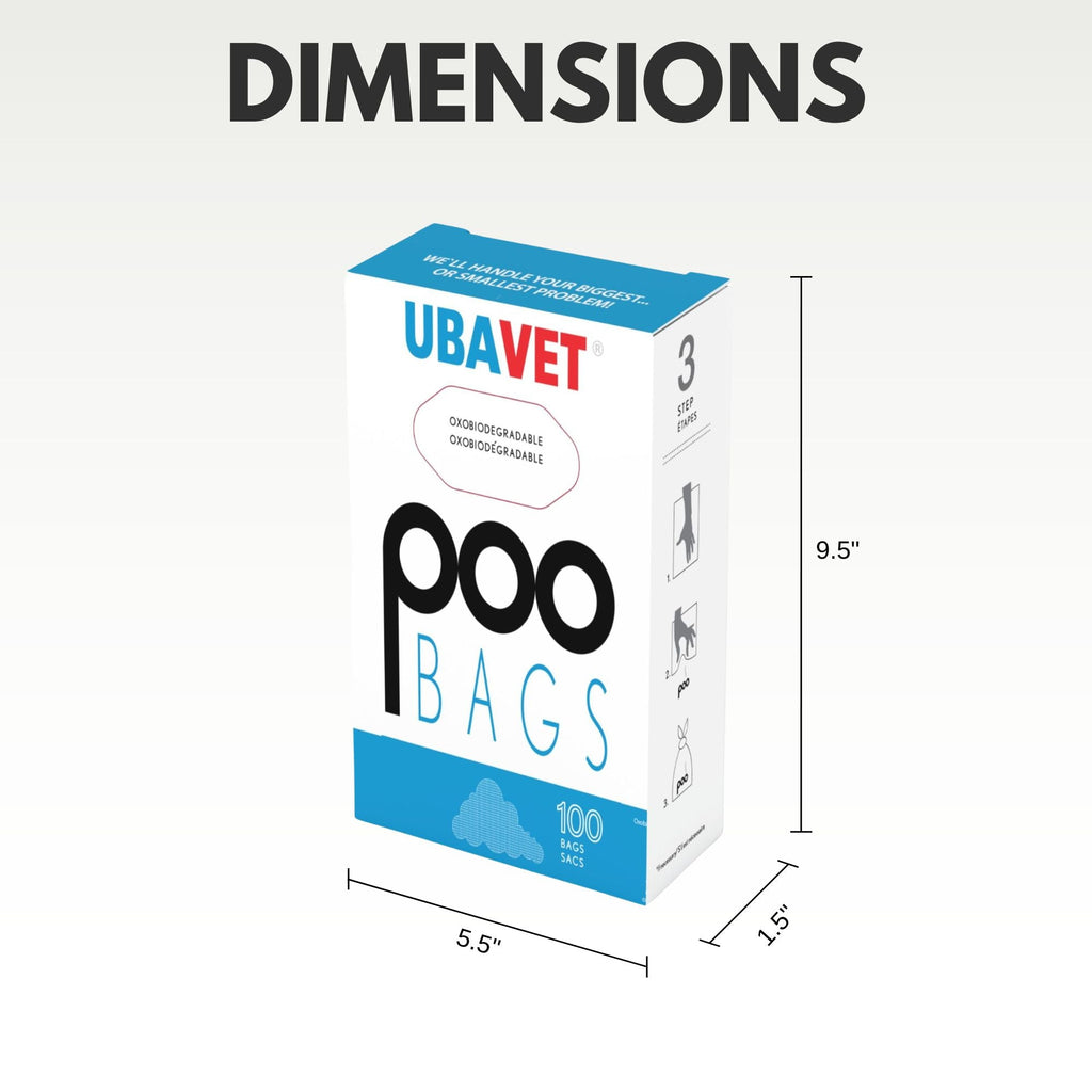 UBAVET DOO Extra-Long Waste Bags 100-Pack, Durable & Unscented