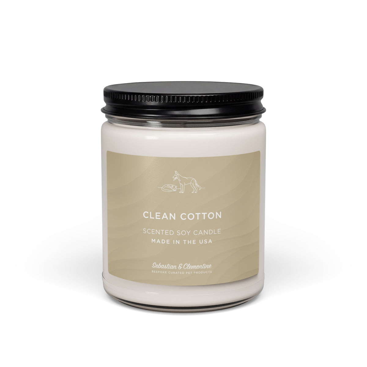 Sebastian & Clementine Scented Soy Candle - Clean Cotton