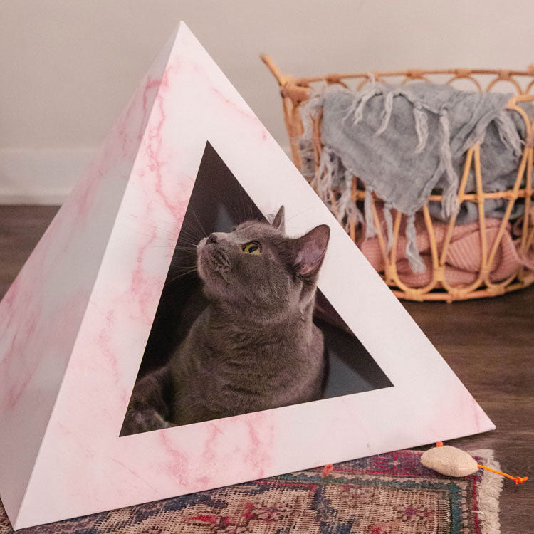 'Rose Quartz' Cardboard Cat Pyramid