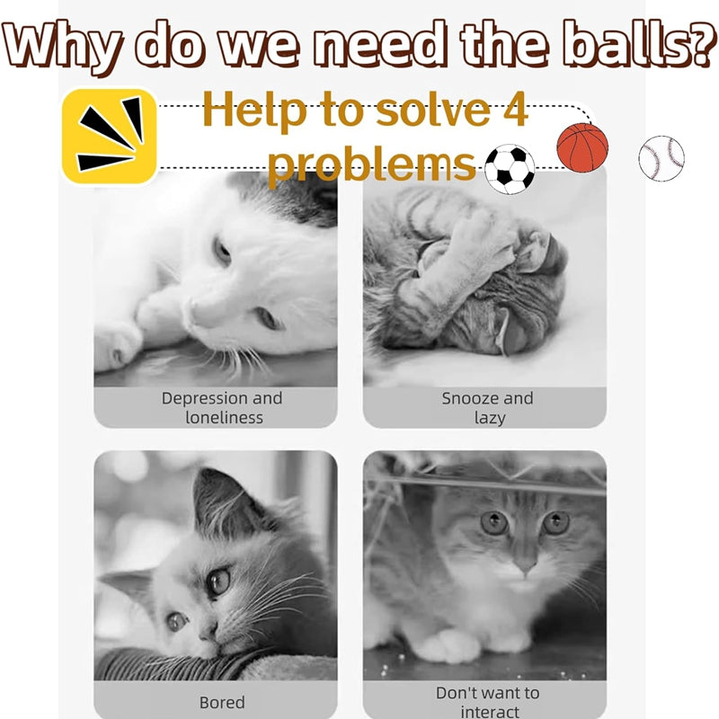 Cat Self-Entertainment Feather Bouncy Balls