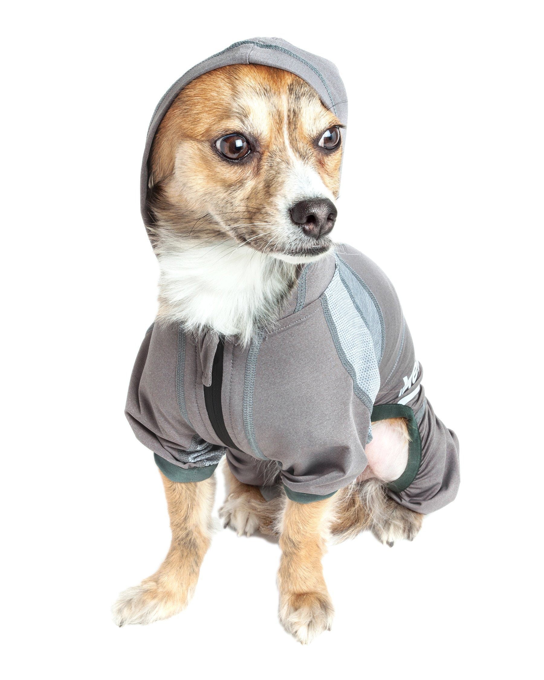 Dog Helios® 'Namastail' Lightweight 4-Way-Stretch Yoga Performance Dog Tracksuit Hoodie