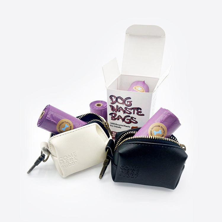 Come Here Buddy Leather Poop Bag Dispenser