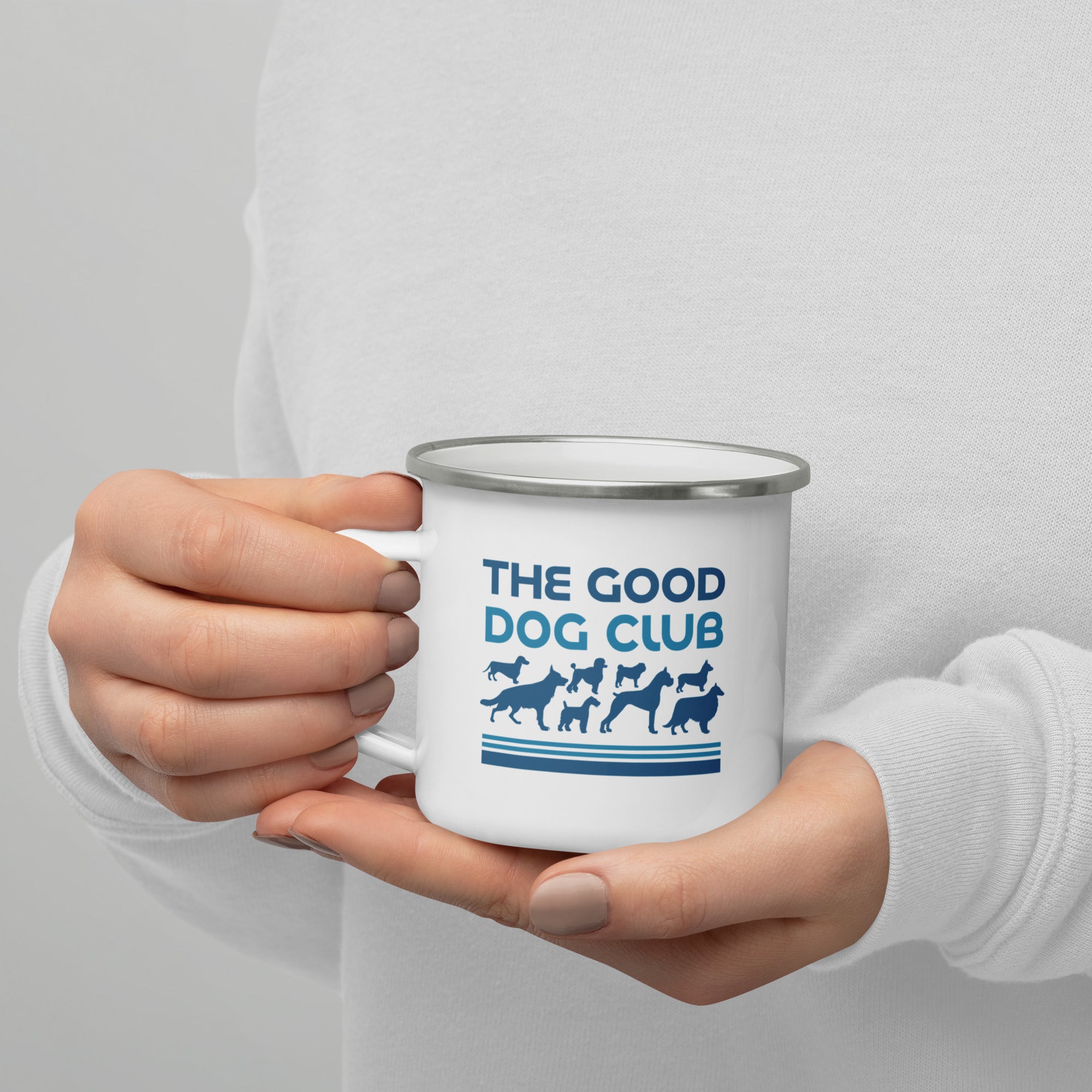 Sebastian & Clementine The Good Dog Club Enamel Mug - Blue