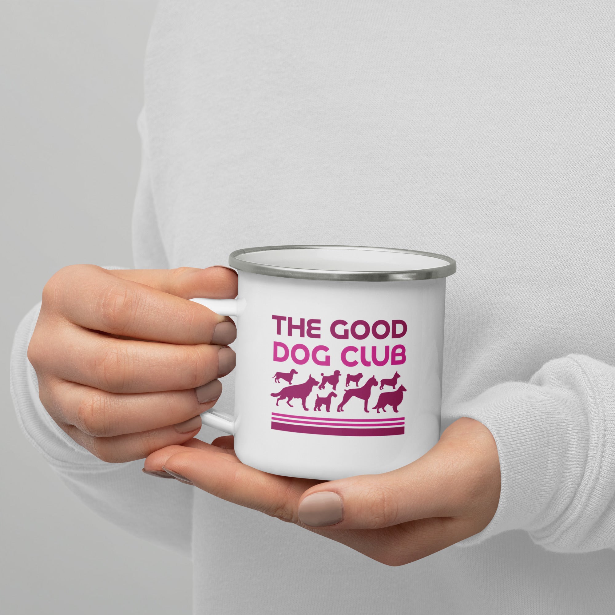 Sebastian & Clementine The Good Dog Club Enamel Mug - Pink