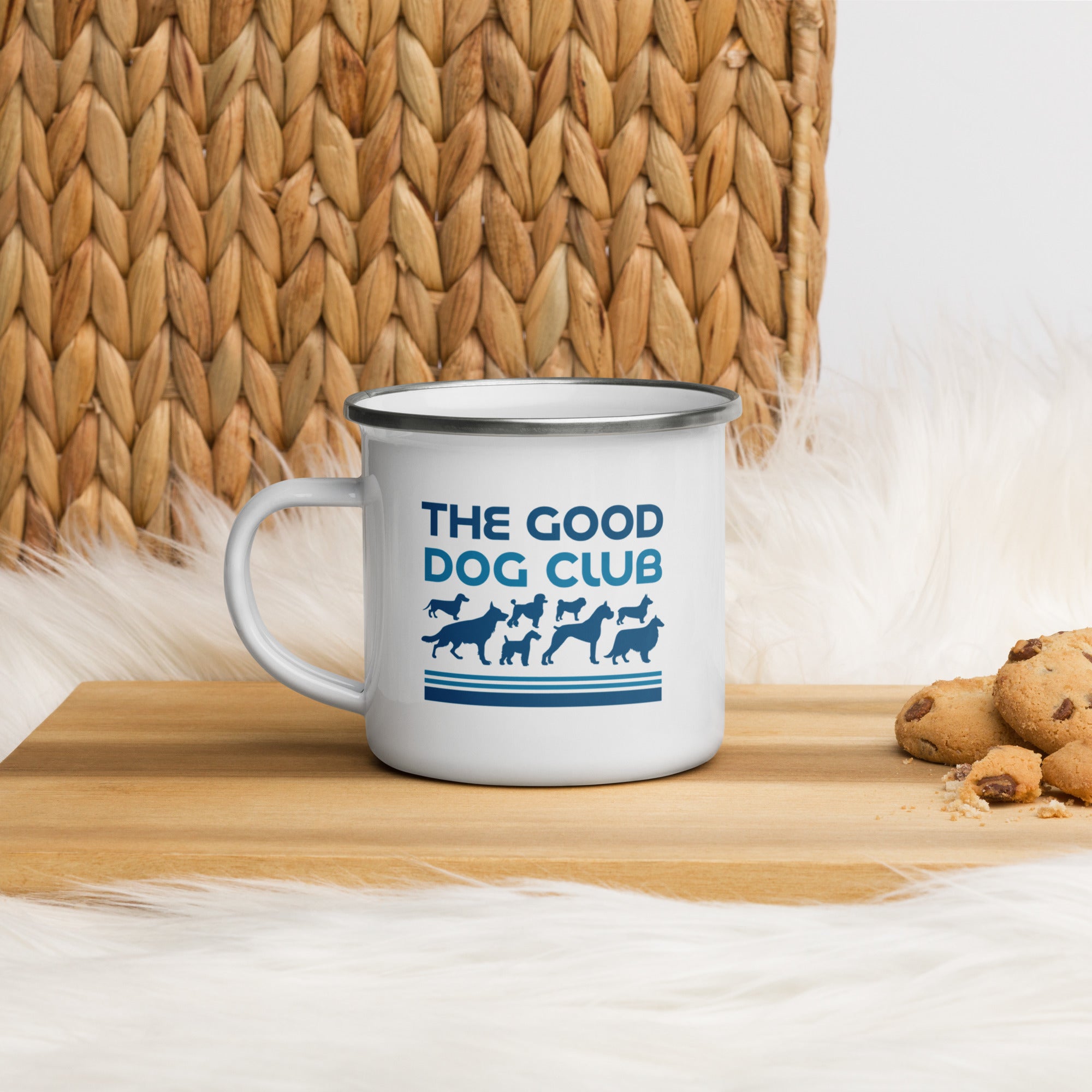 Sebastian & Clementine The Good Dog Club Enamel Mug - Blue