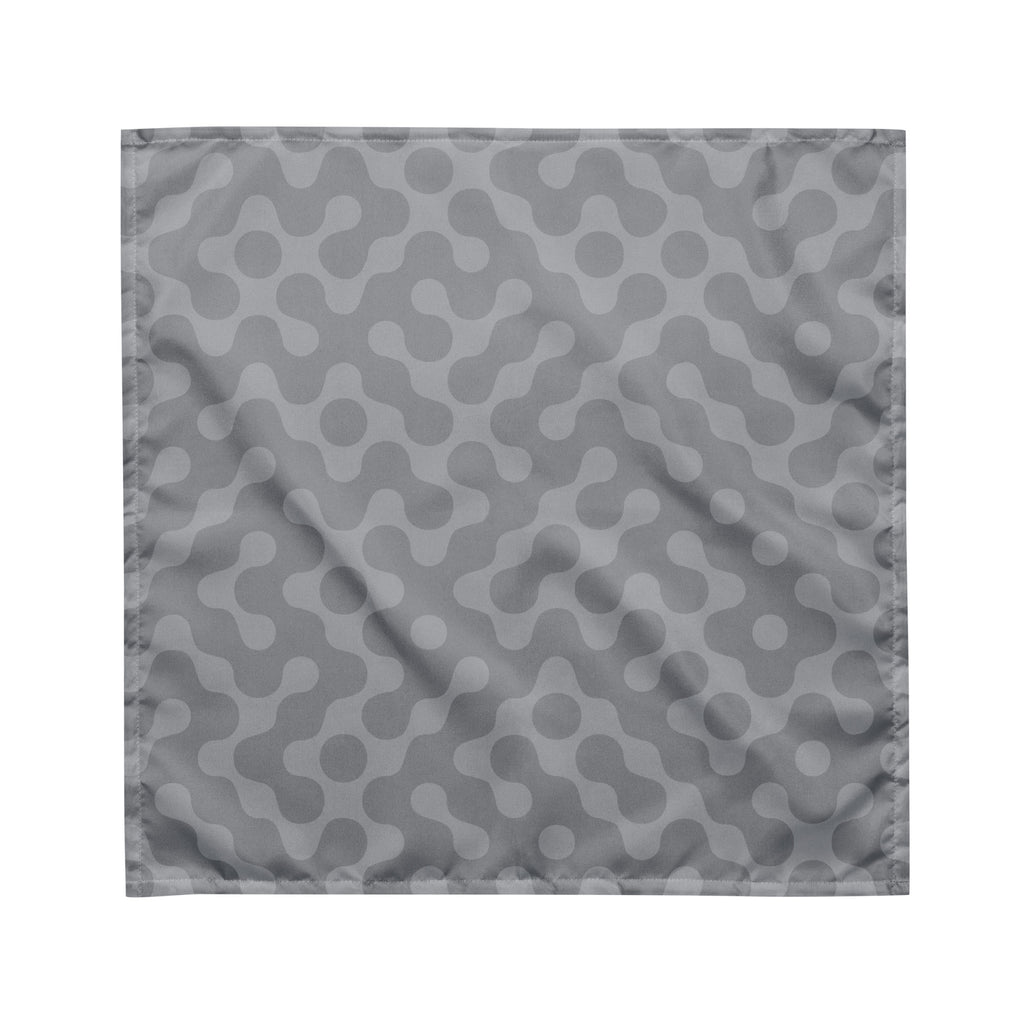 Gray fabric pet bandana square with a subtle pattern on a white background.