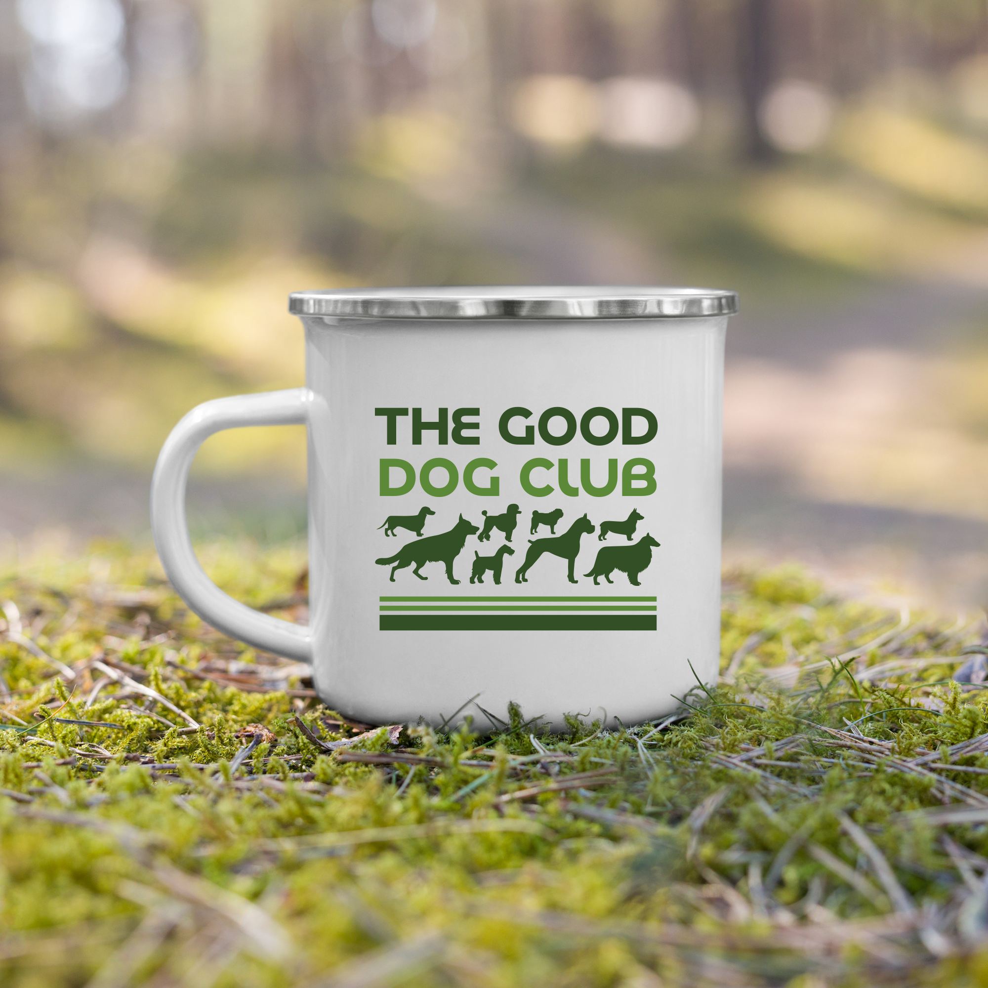 Sebastian & Clementine The Good Dog Club Enamel Mug - Green