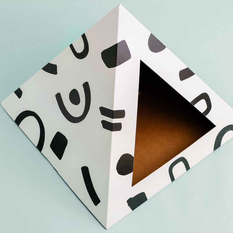 'Doodle' Cardboard Cat Pyramid
