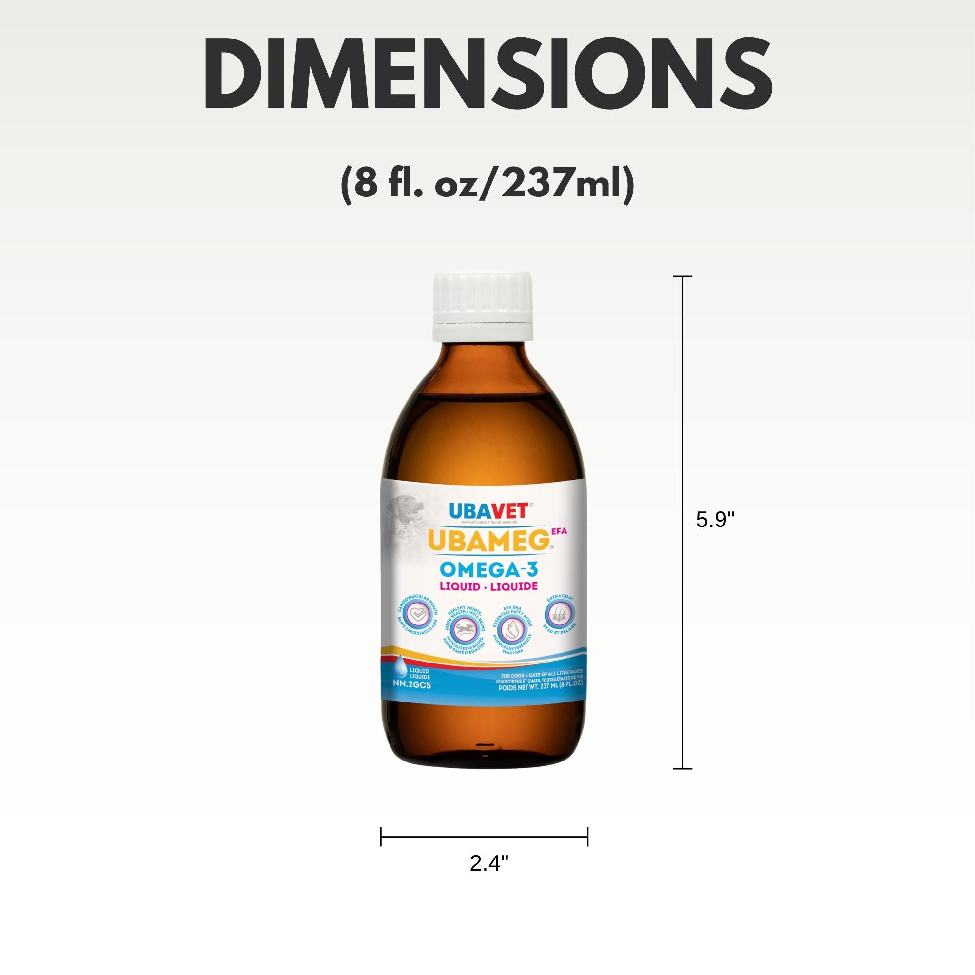 UBAVET Ubameg Omega-3 Fatty Acid Liquid for Dogs & Cats