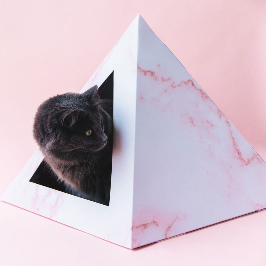 'Rose Quartz' Cardboard Cat Pyramid