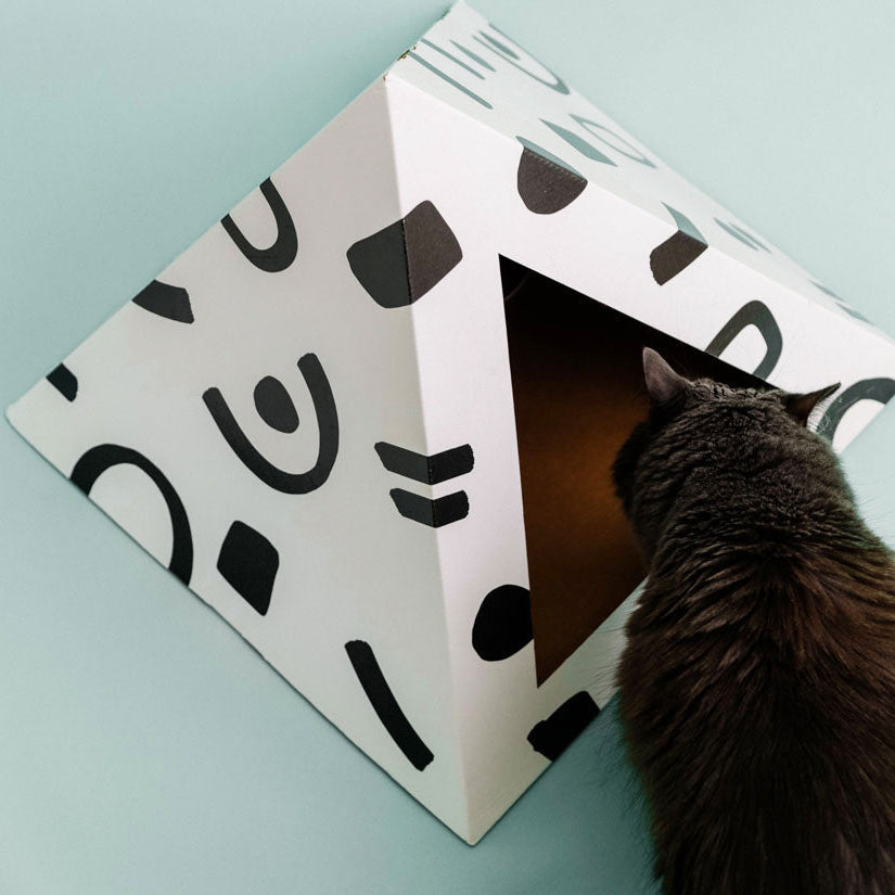 'Doodle' Cardboard Cat Pyramid
