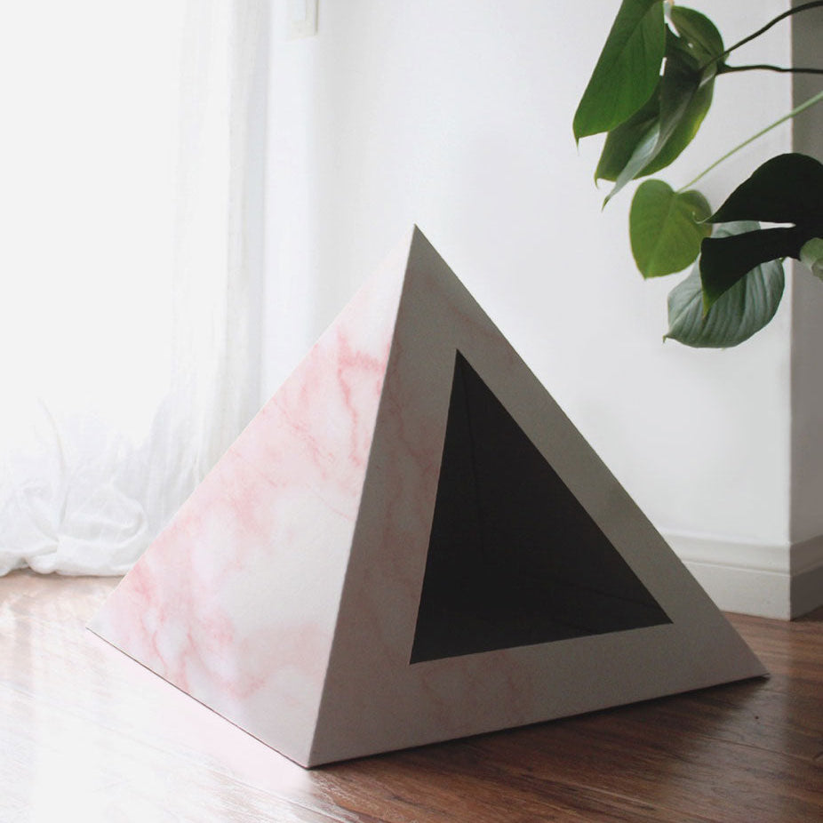 'Rose Quartz' Cardboard Cat Pyramid
