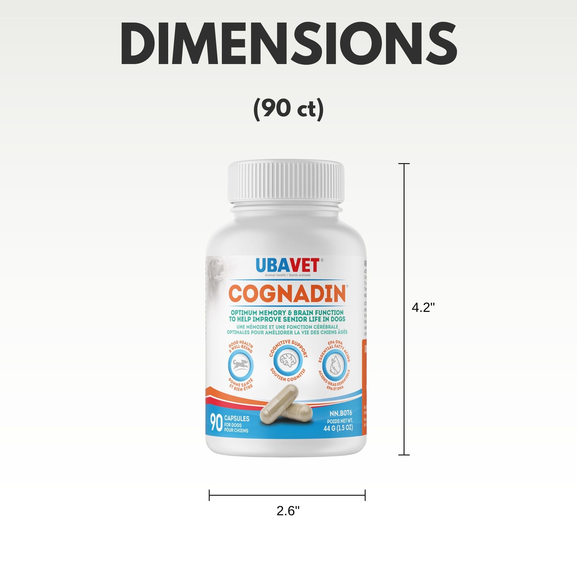 UBAVET Cognadin Memory & Brain Support for Senior Dogs – (90 ct)