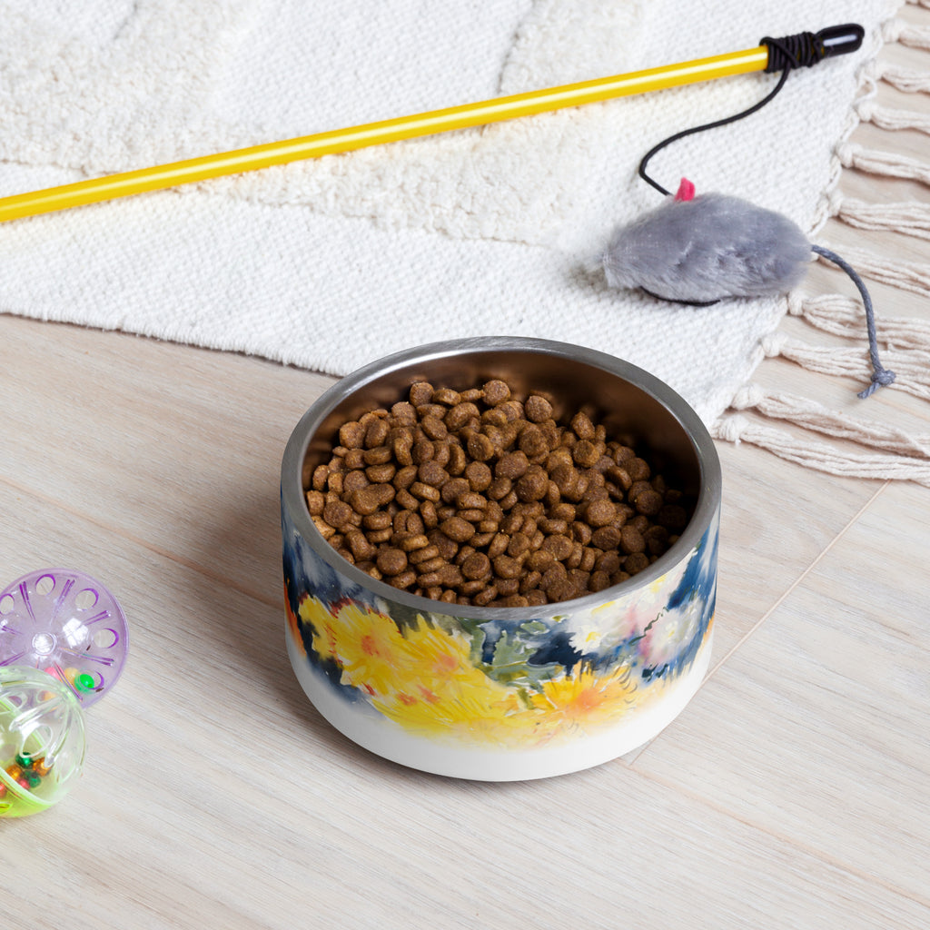 Sebastian & Clementine Yellow and Blue Pet Bowl