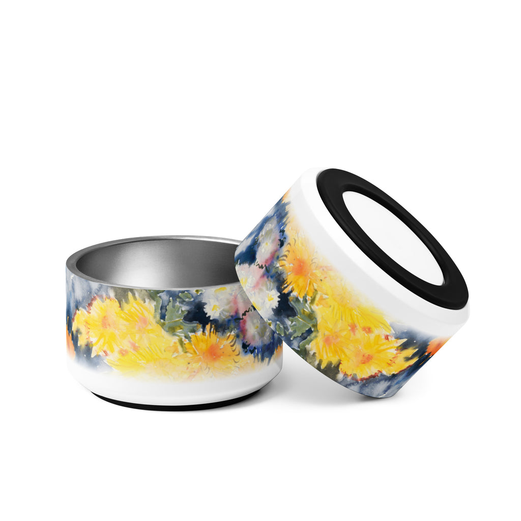 Sebastian & Clementine Yellow and Blue Pet Bowl