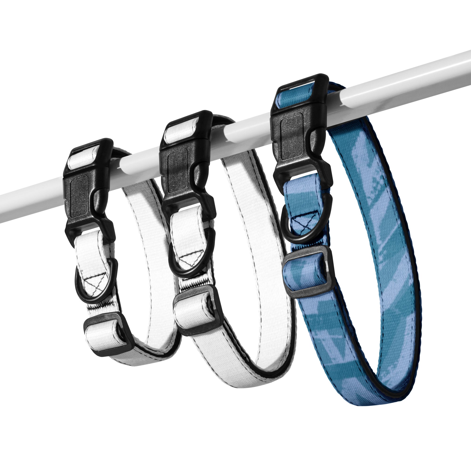 Sebastian & Clementine Blue Crosshatch Premium Adjustable Pet Collar