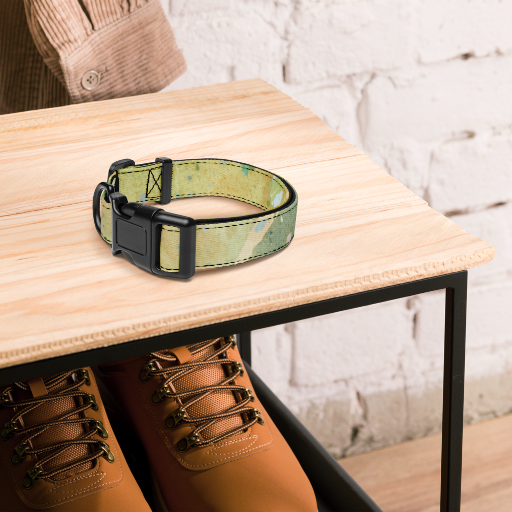 Sebastian & Clementine Vintage Collection Green Splatter Premium Adjustable Pet Collar