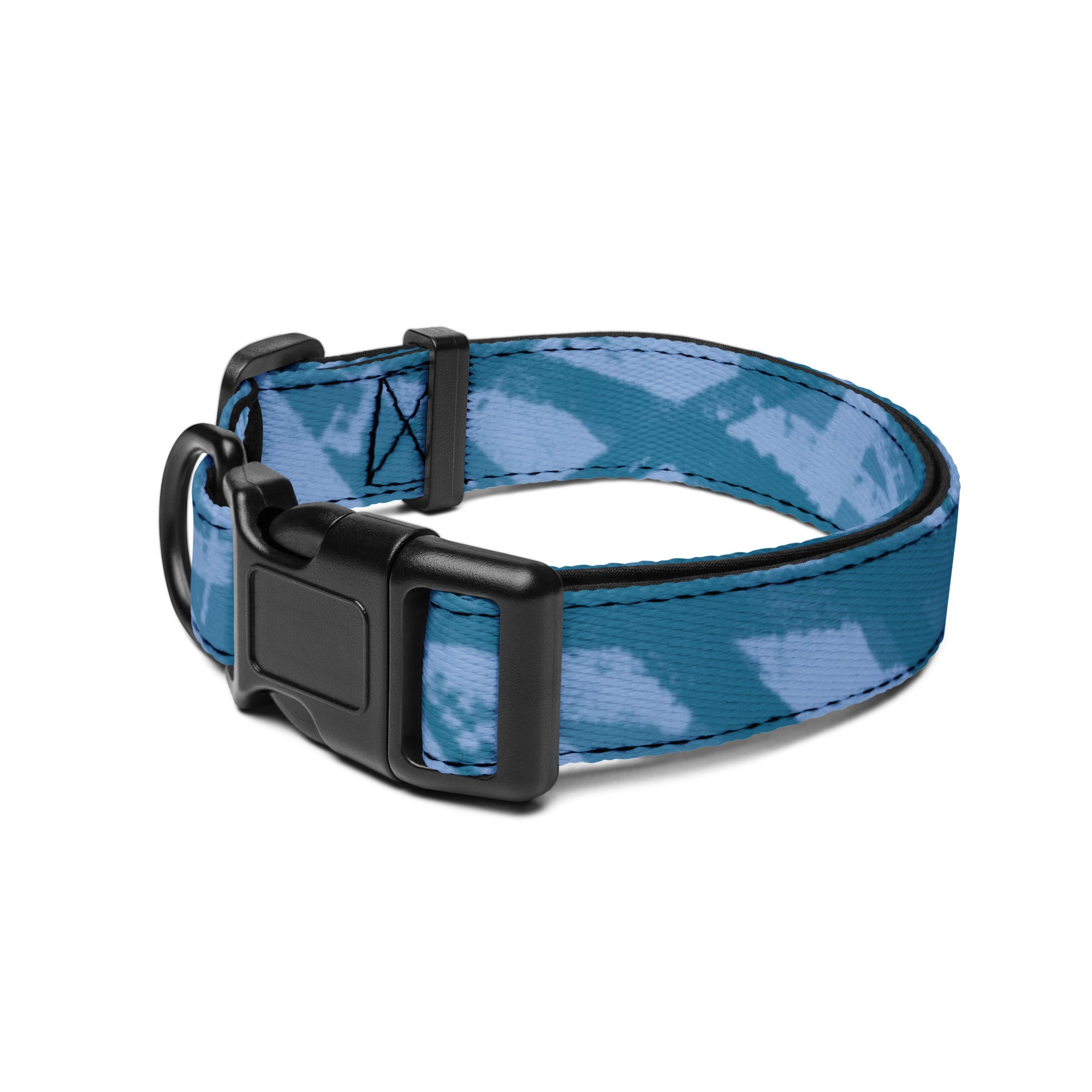 Sebastian & Clementine Blue Crosshatch Premium Adjustable Pet Collar