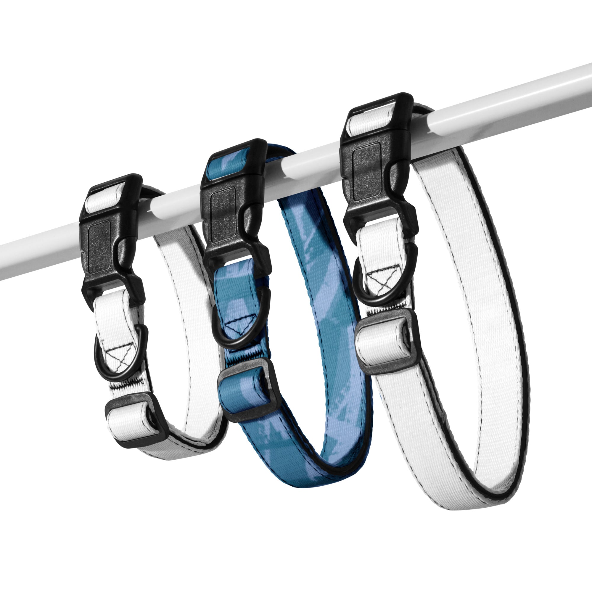 Sebastian & Clementine Blue Crosshatch Premium Adjustable Pet Collar