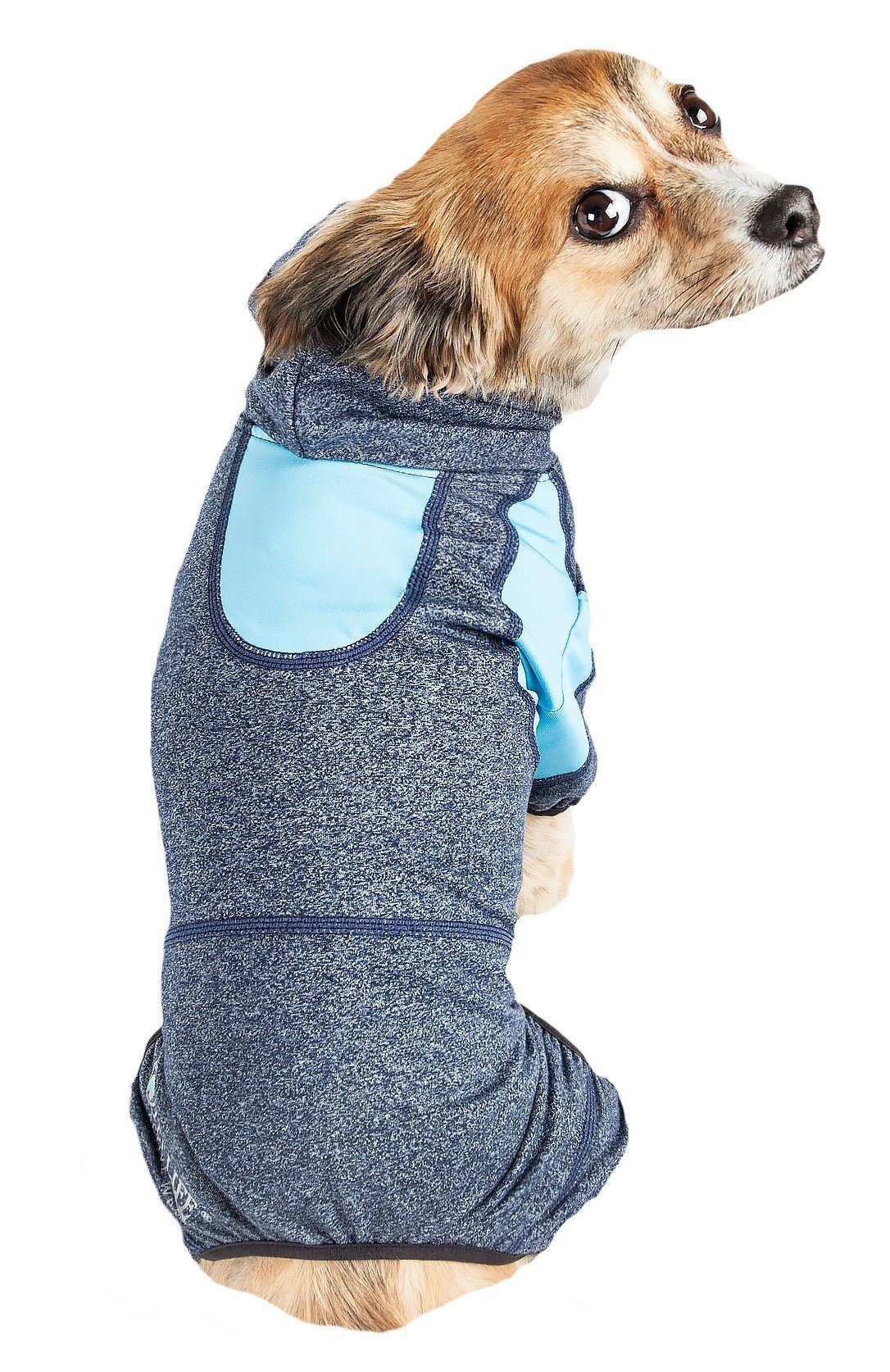 Pet Life® Active 'Fur-Breeze' 4-Way-Stretch Full Body Hooded Dog Sweater