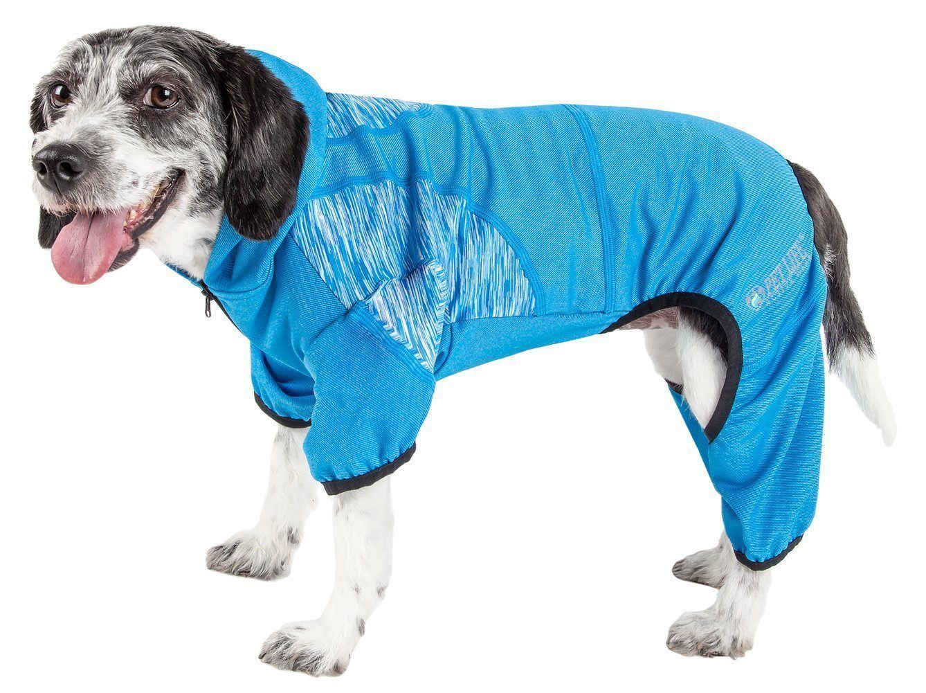 Pet Life® Active 'Pawsterity' Mediumweight 4-Way-Stretch Yoga Fitness Dog Tracksuit Hoodie