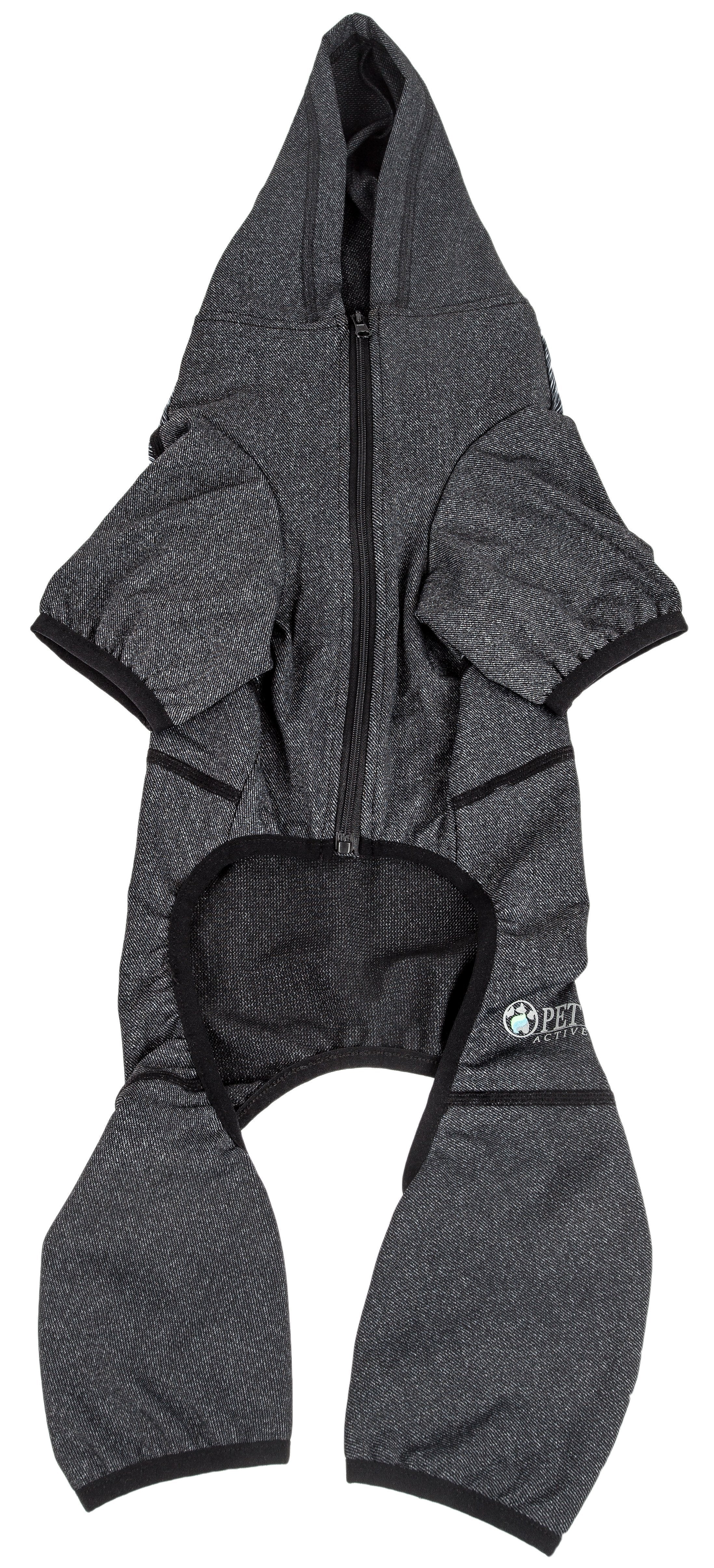 Pet Life® Active 'Pawsterity' Mediumweight 4-Way-Stretch Yoga Fitness Dog Tracksuit Hoodie