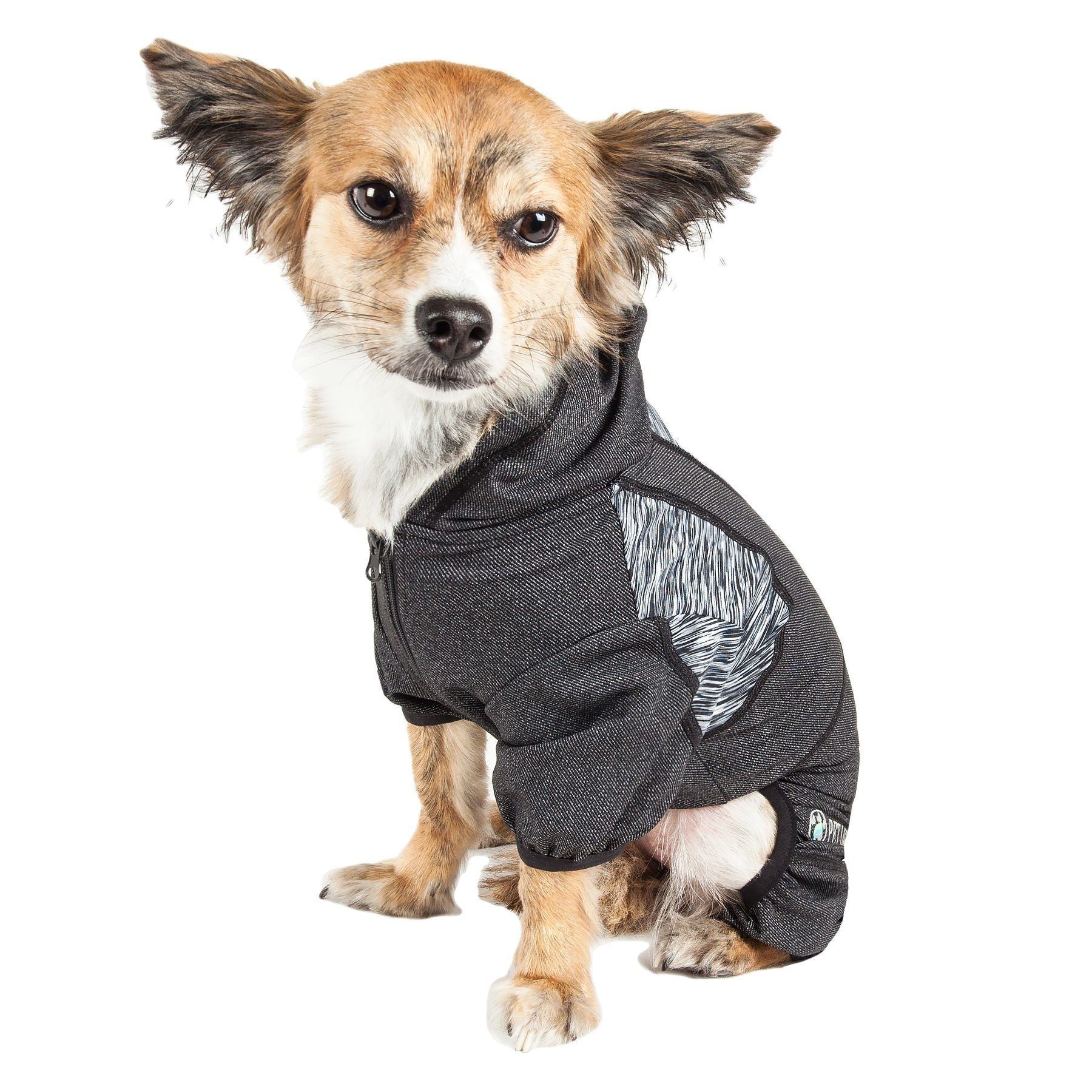 Pet Life® Active 'Pawsterity' Mediumweight 4-Way-Stretch Yoga Fitness Dog Tracksuit Hoodie