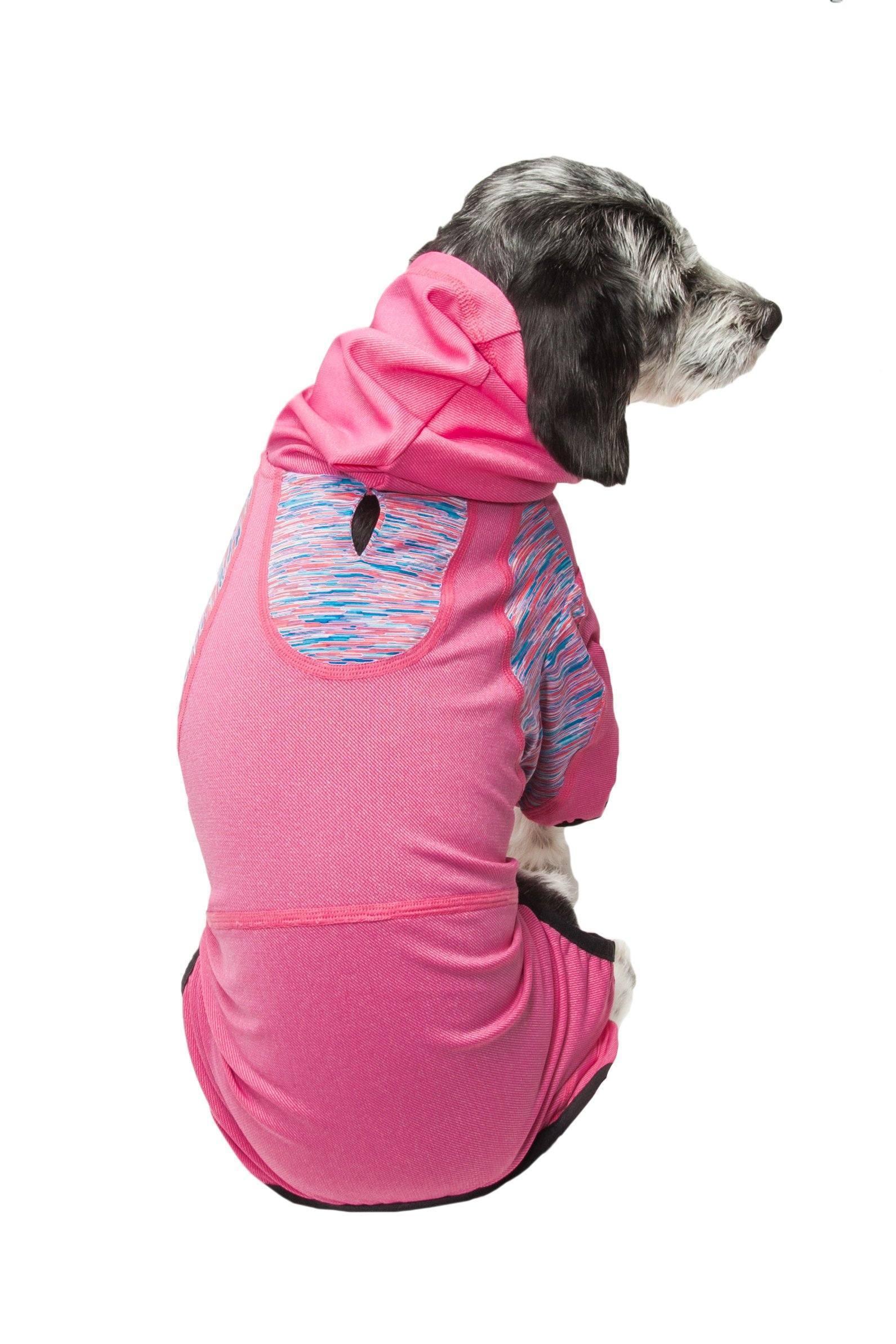 Pet Life® Active 'Pawsterity' Mediumweight 4-Way-Stretch Yoga Fitness Dog Tracksuit Hoodie