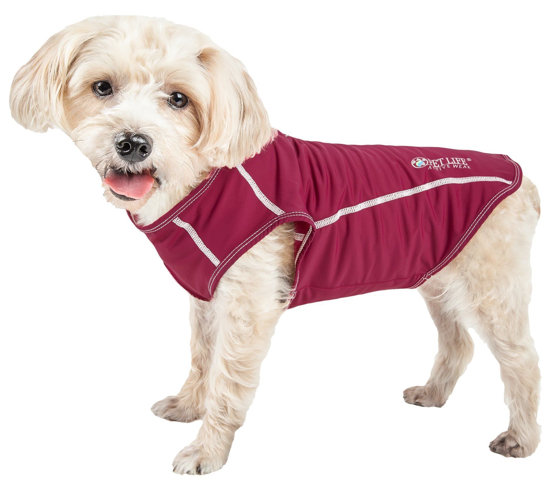 Pet Life®  Active 'Racerbark' 4-Way-Stretch Yoga Fitness Dog T-Shirt Tank Top