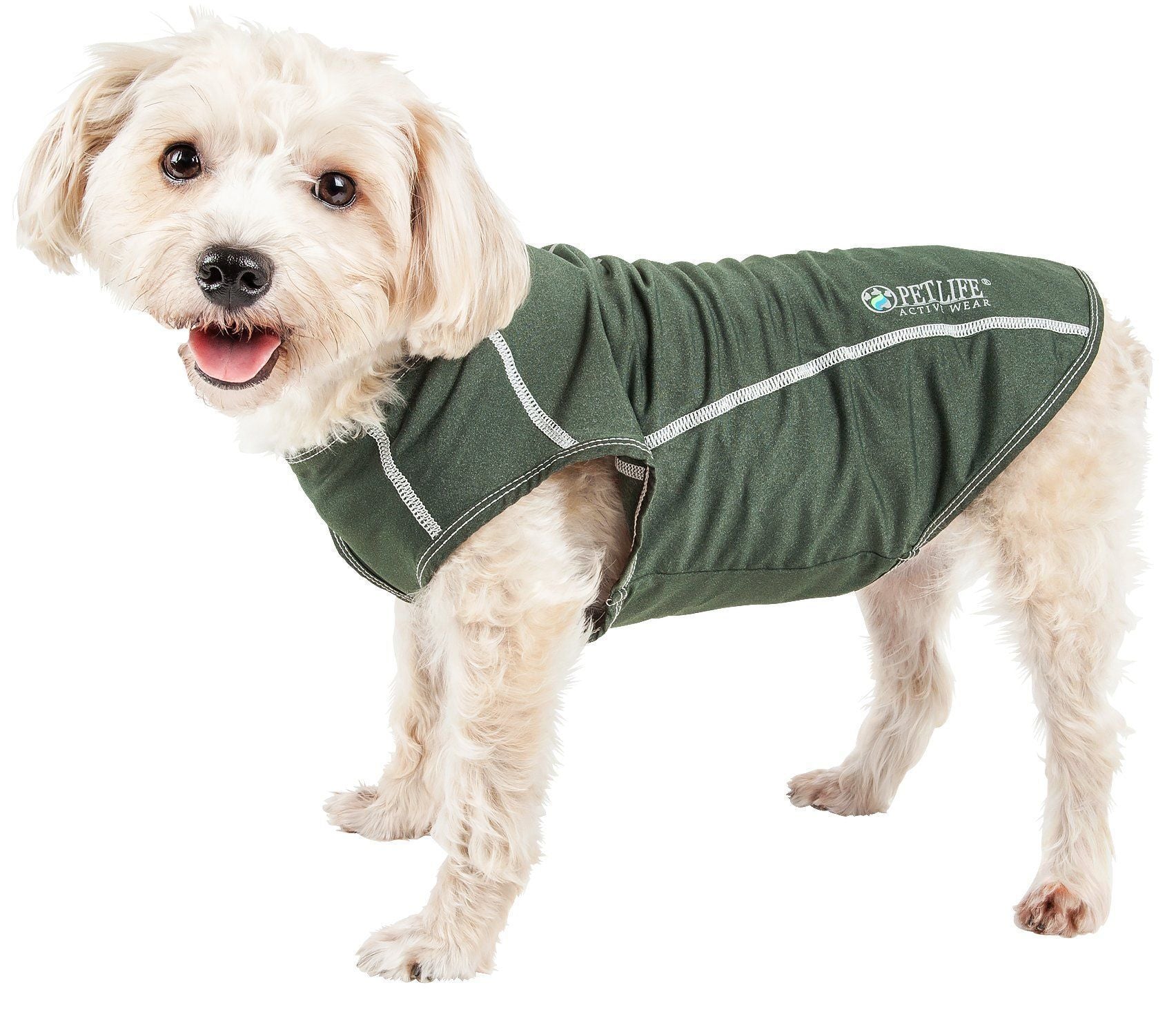 Pet Life®  Active 'Racerbark' 4-Way-Stretch Yoga Fitness Dog T-Shirt Tank Top