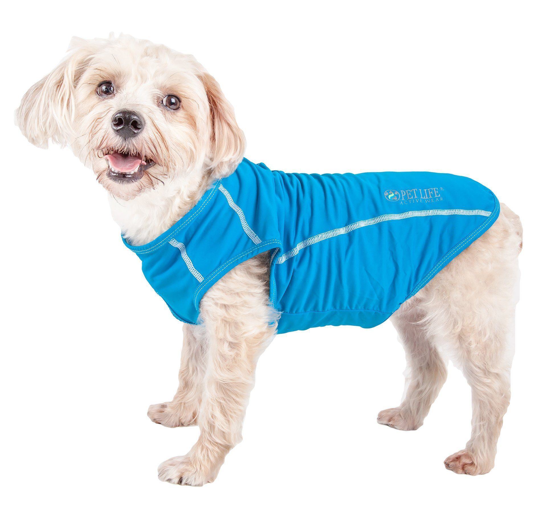 Pet Life®  Active 'Racerbark' 4-Way-Stretch Yoga Fitness Dog T-Shirt Tank Top