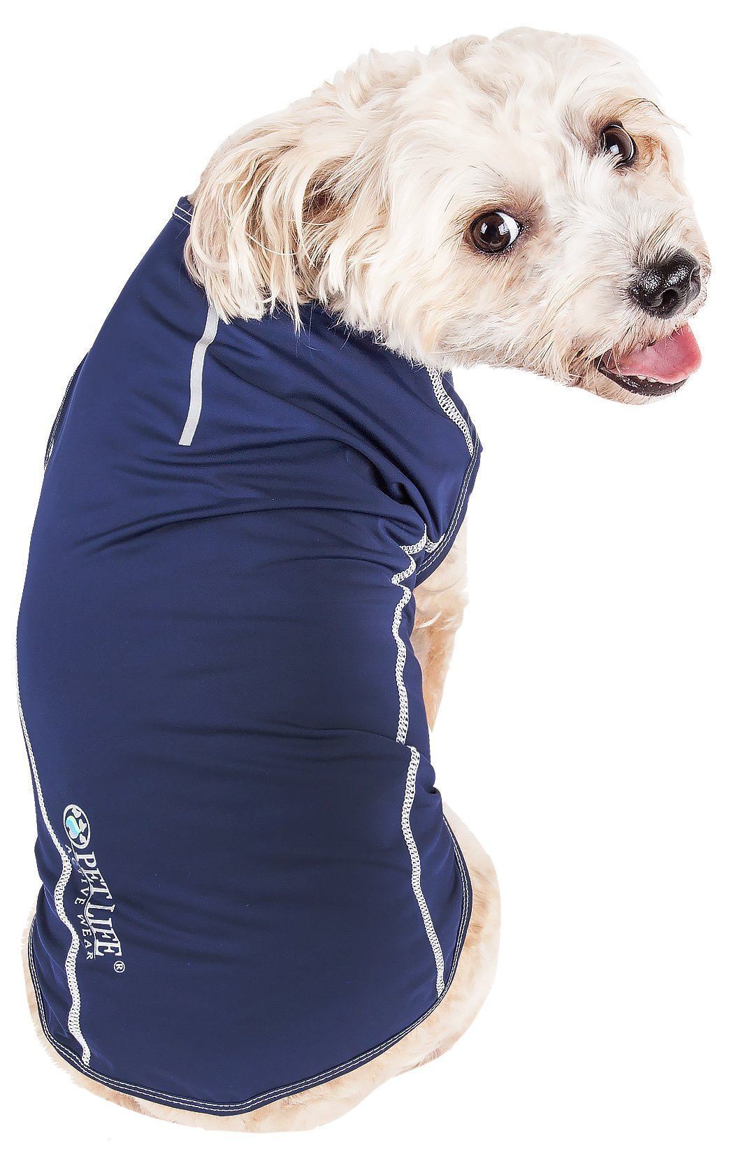 Pet Life®  Active 'Racerbark' 4-Way-Stretch Yoga Fitness Dog T-Shirt Tank Top