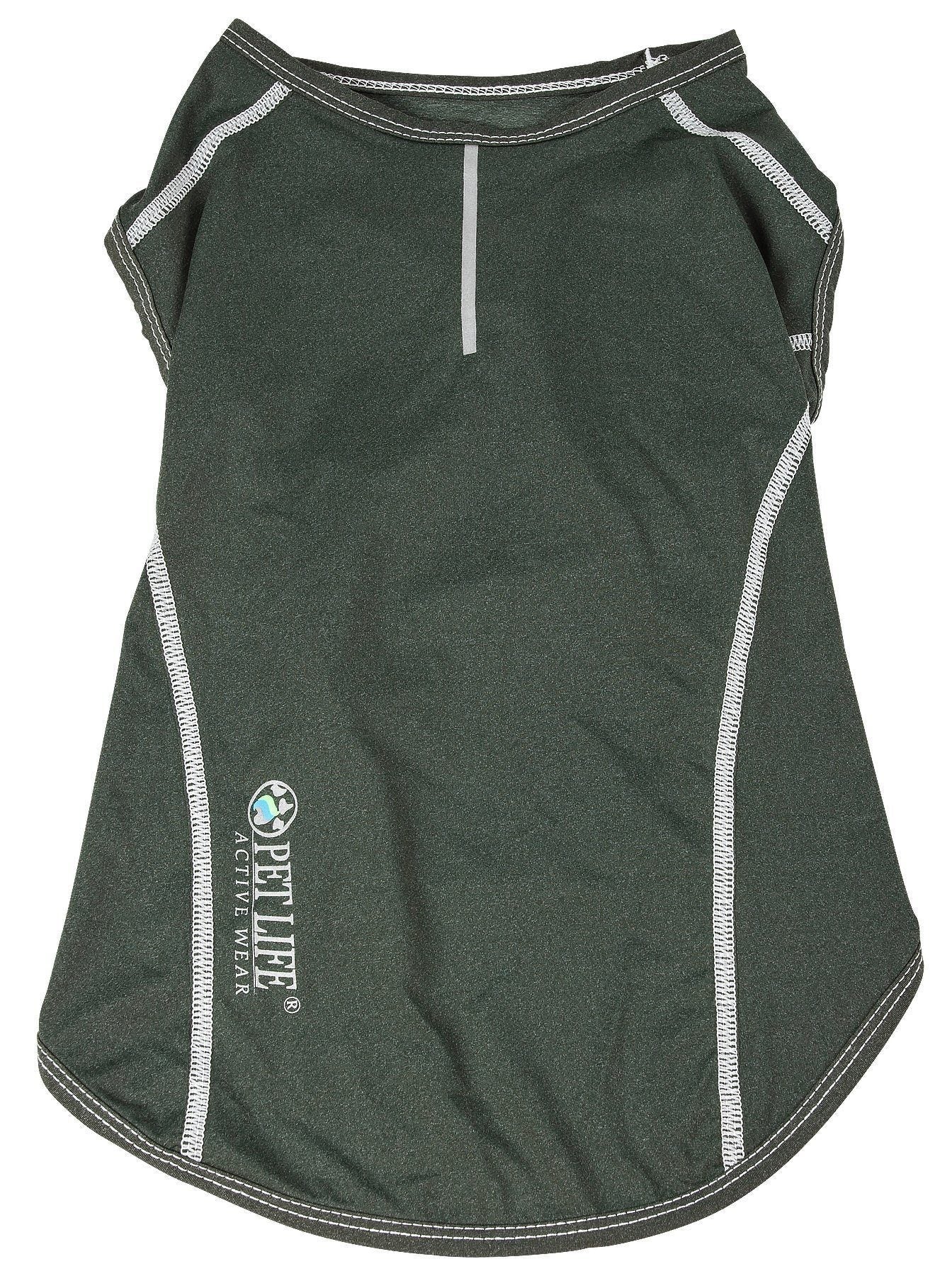 Pet Life®  Active 'Racerbark' 4-Way-Stretch Yoga Fitness Dog T-Shirt Tank Top