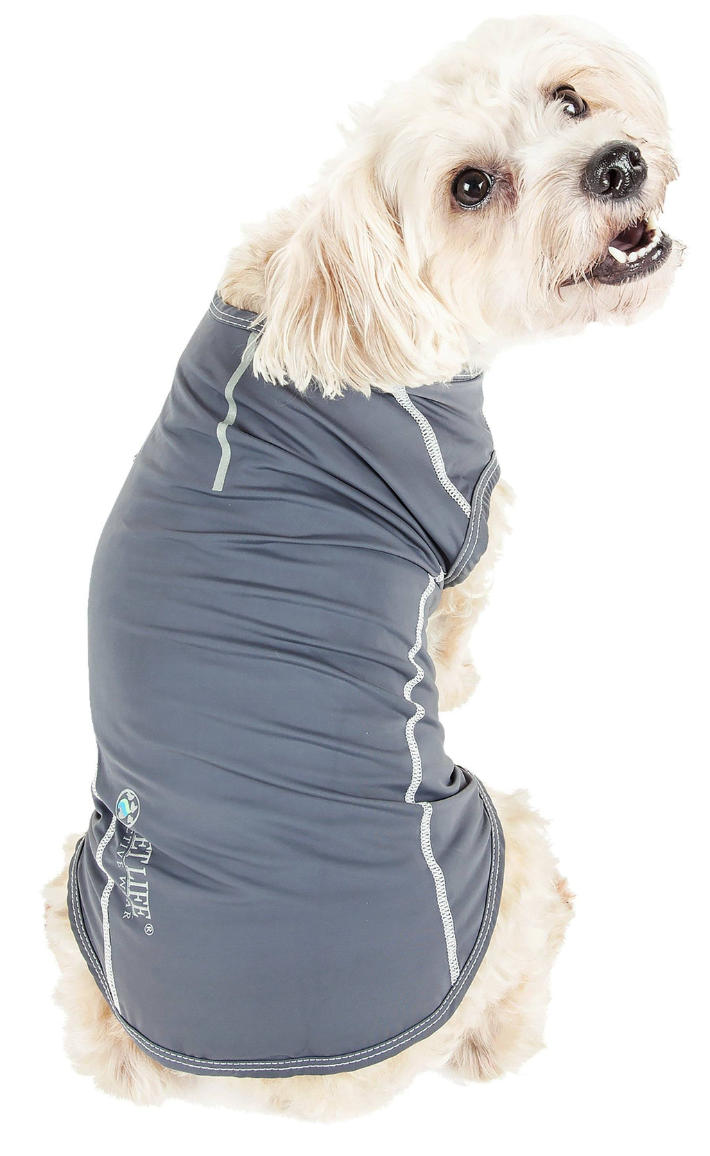 Pet Life®  Active 'Racerbark' 4-Way-Stretch Yoga Fitness Dog T-Shirt Tank Top