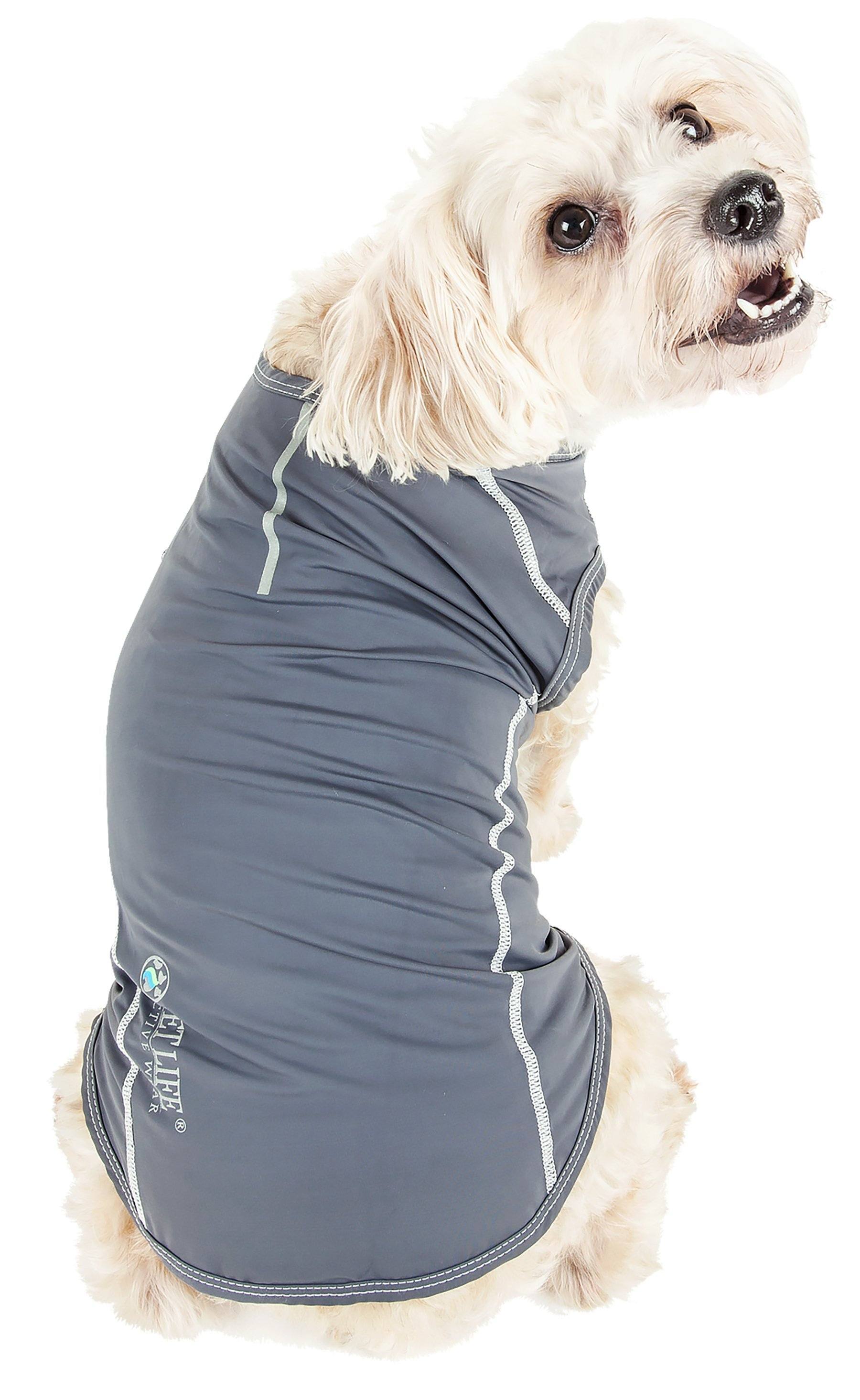 Pet Life®  Active 'Racerbark' 4-Way-Stretch Yoga Fitness Dog T-Shirt Tank Top