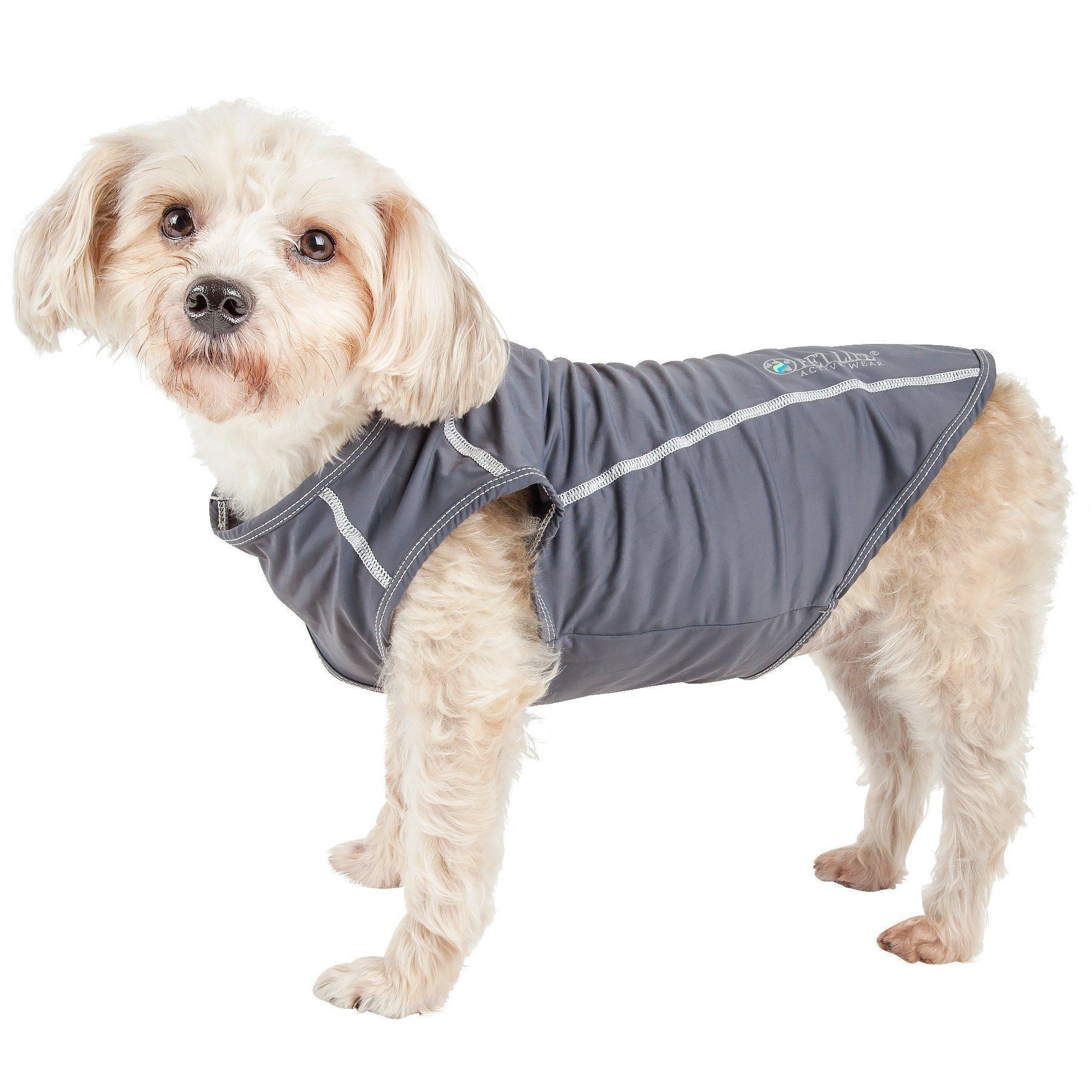 Pet Life®  Active 'Racerbark' 4-Way-Stretch Yoga Fitness Dog T-Shirt Tank Top