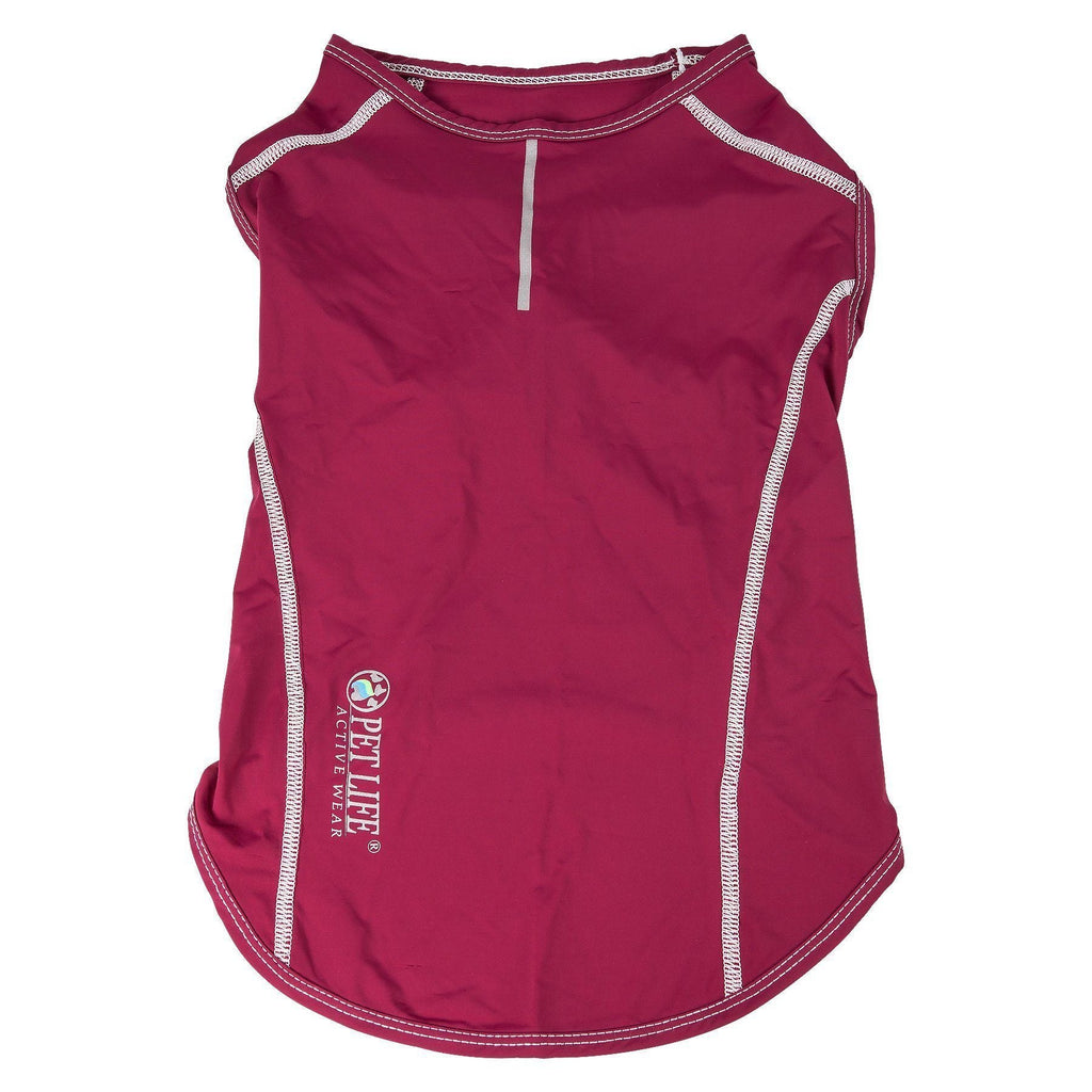 Pet Life®  Active 'Racerbark' 4-Way-Stretch Yoga Fitness Dog T-Shirt Tank Top