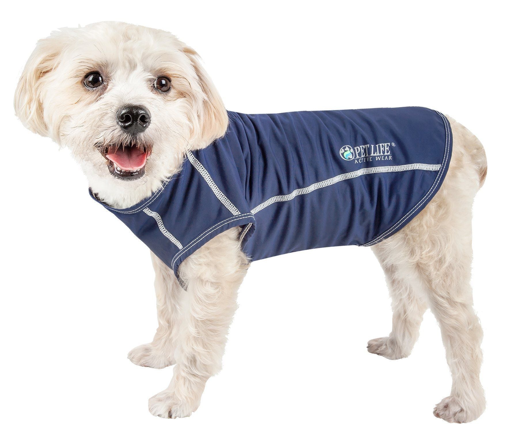 Pet Life®  Active 'Racerbark' 4-Way-Stretch Yoga Fitness Dog T-Shirt Tank Top