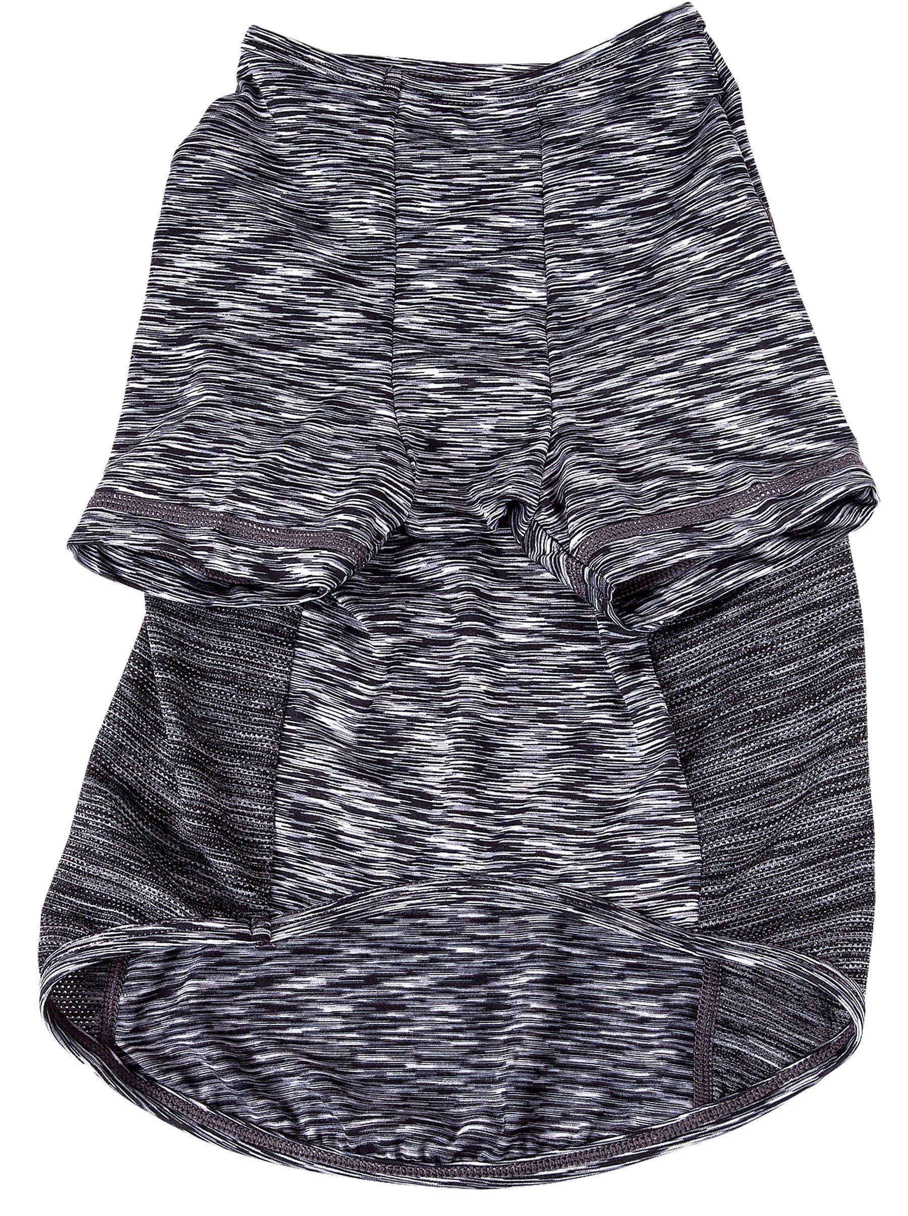 Pet Life® Active 'Warf Speed' Heathered Ultra-Stretch Yoga Fitness Dog T-Shirt