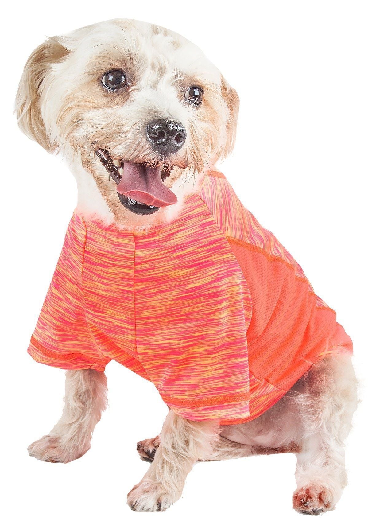 Pet Life® Active 'Warf Speed' Heathered Ultra-Stretch Yoga Fitness Dog T-Shirt